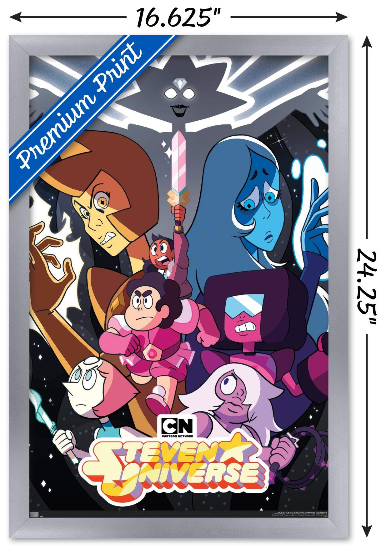 Trends International Steven Universe - One Sheet Wall Poster, 14.72'' X 22.37'', Silver Framed Version