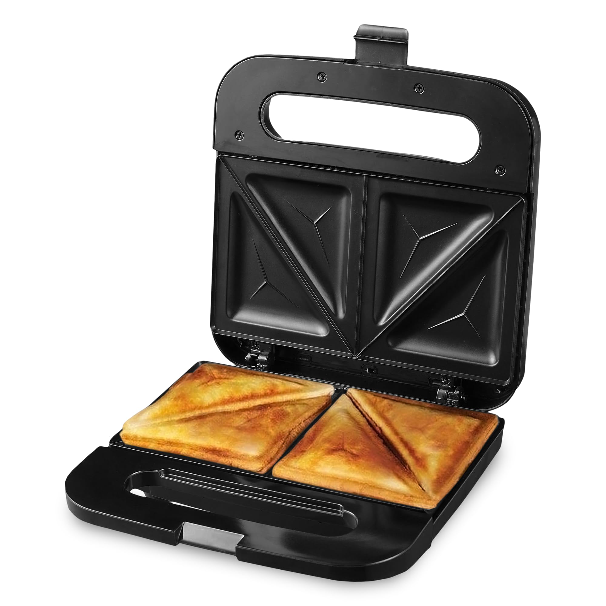 Ovente Electric Sandwich Maker With Non-Stick Plates, Indicator Lights, Cool Touch Handle, Easy To Clean And Store, Perfect For