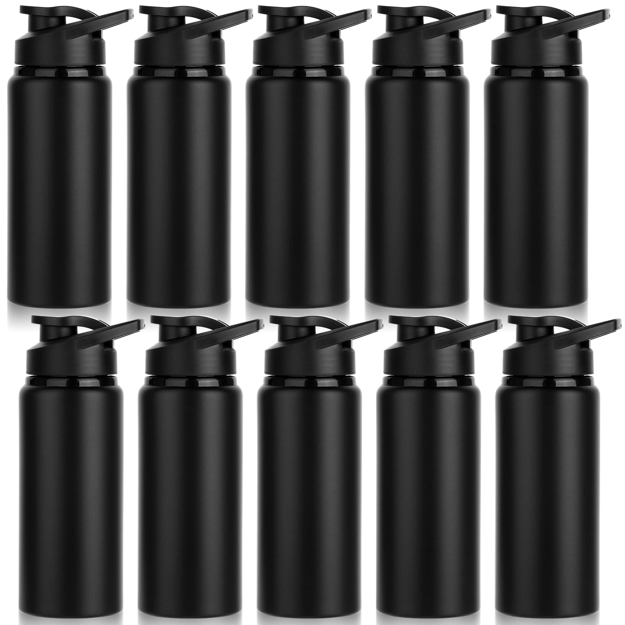 LYDTICK 10 Pack Water Bottles Bulk, 20oz Sports Aluminum Water Bottle with Snap Lids Metal Reusable Leak proof Personalized Bott