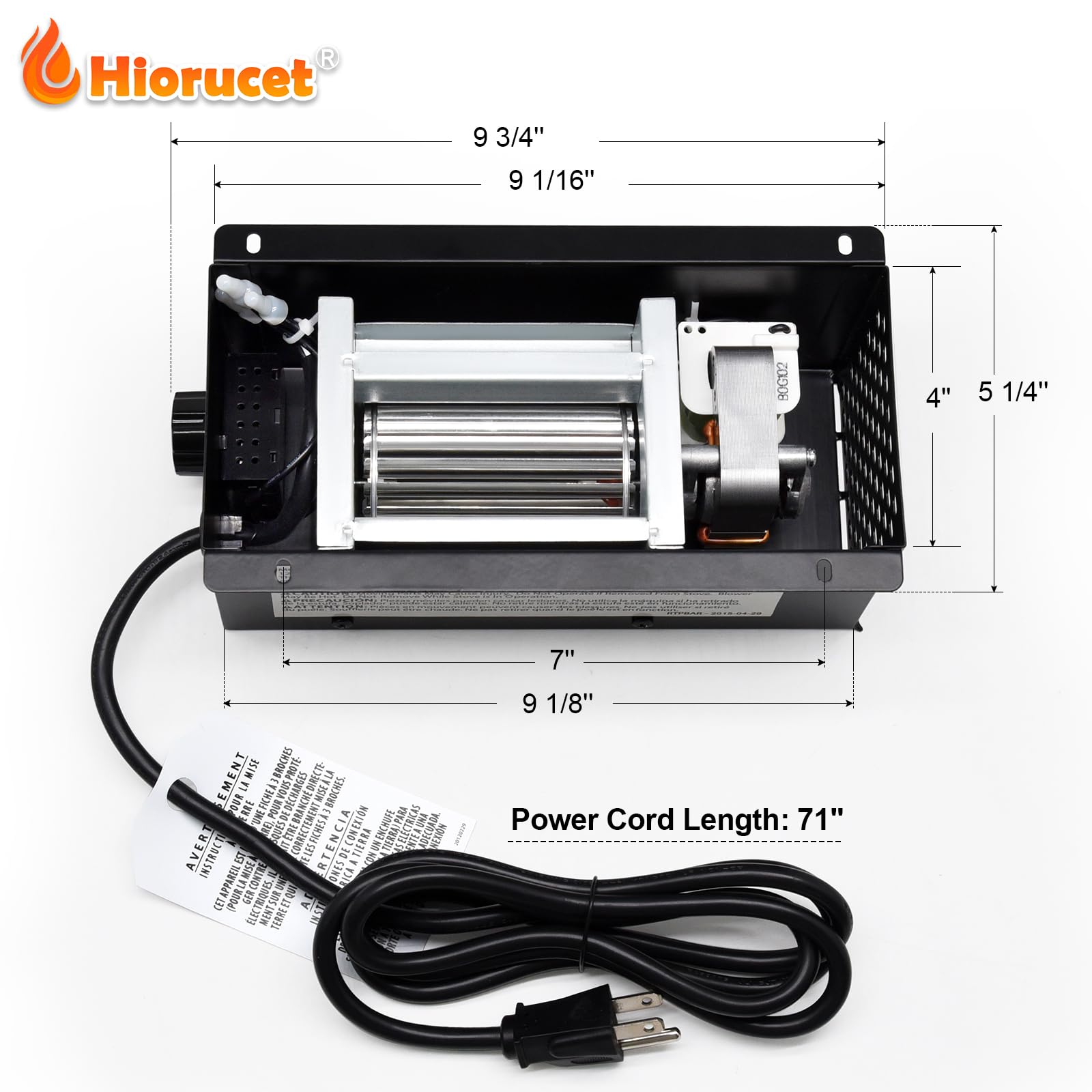 Hiorucet Speed Variable PBAR-2427 Fireplace Blower Fan Kit for Pleasant Hearth Vent Free Stove or Wood Burning Stoves, GHP Group