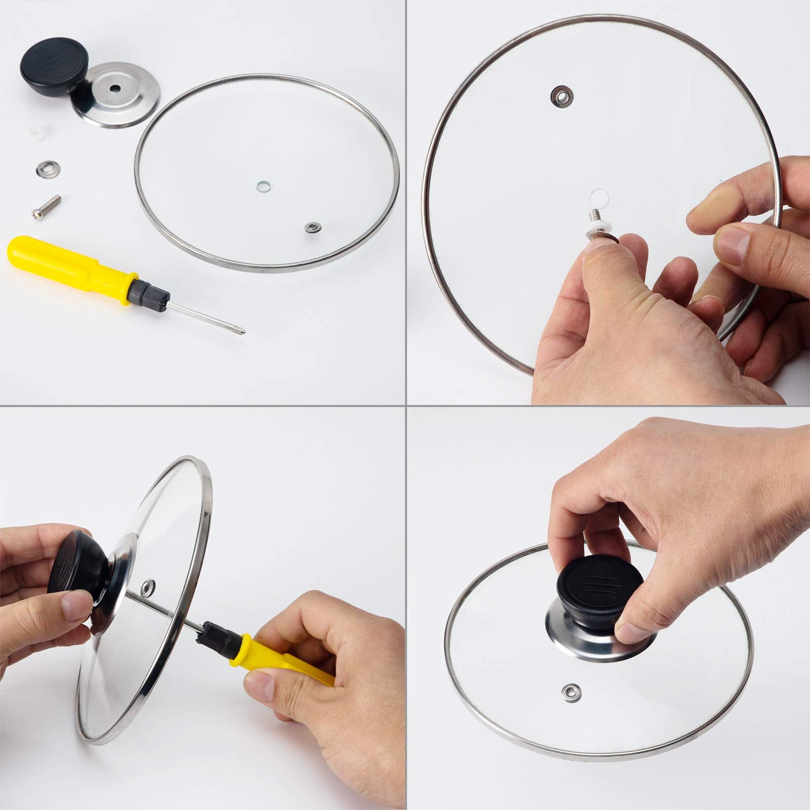 6Pcs Pot Lid Knobs, Universal Kitchen Cookware Replacement Pan Lid Holding Handles, Pot Lid Cover Knob Handle, Knobs Casserole K