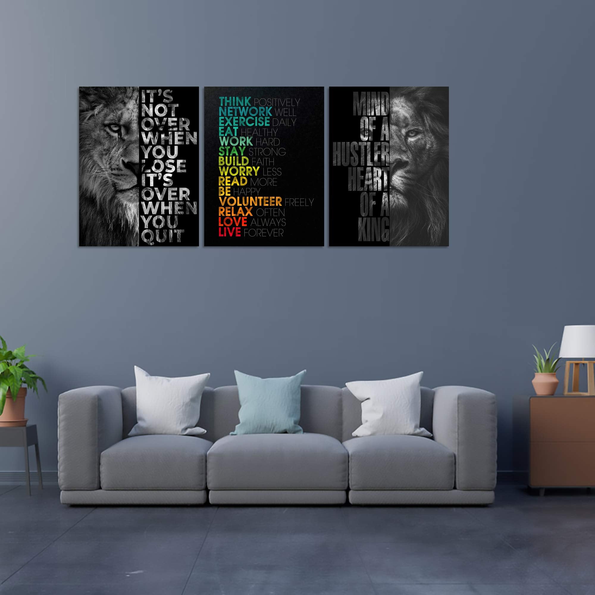 Motivational Wall Decor Inspirational Wall Art Office Wall Decor Entrepreneur Quote Wall Paintings Picture 3 Pieces Wall Art For