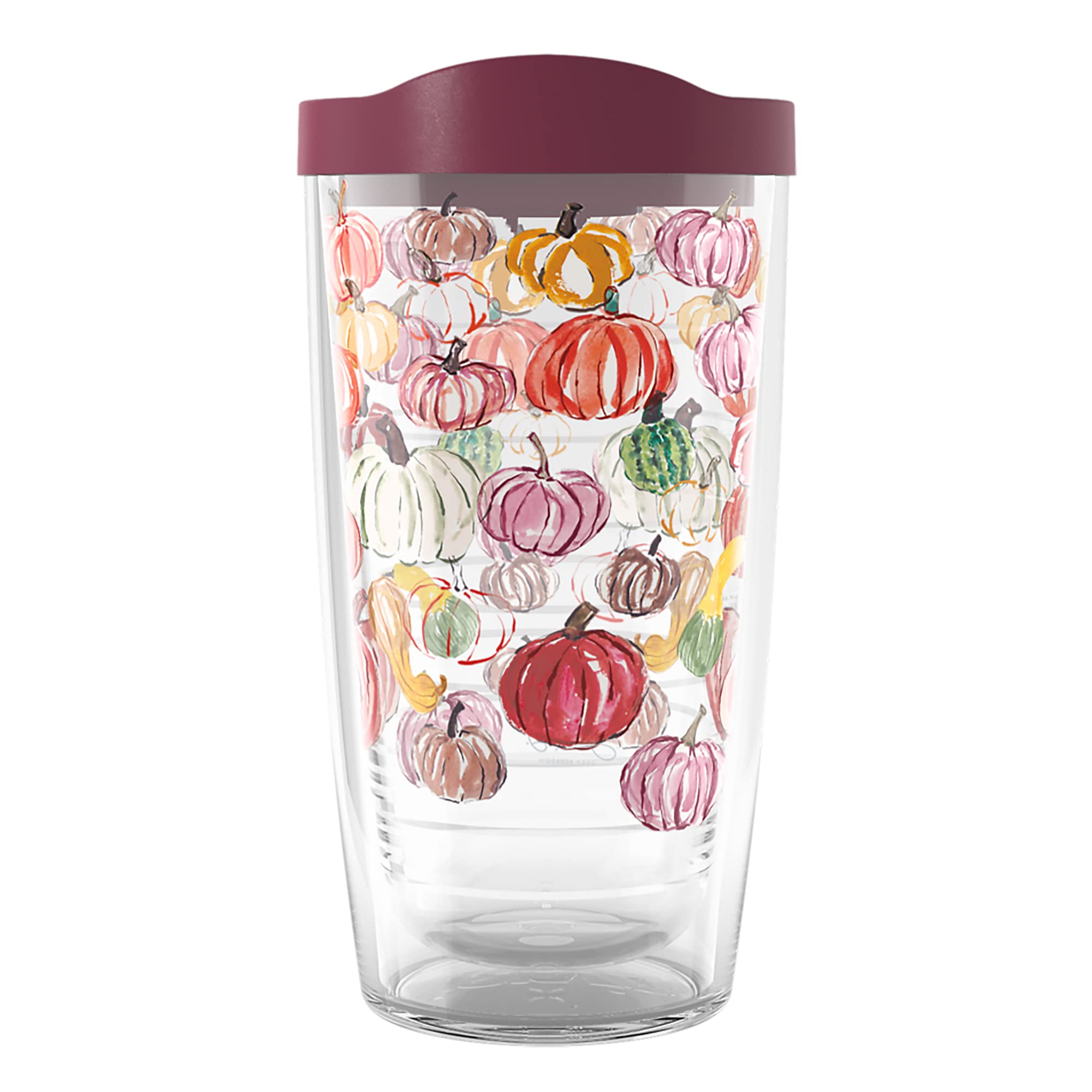 Tervis Sara Berrenson Fall Pumpkin Pattern Made in USA Double Walled Insulated Tumbler Cup Keeps Drinks Cold & Hot, 16oz, Classi