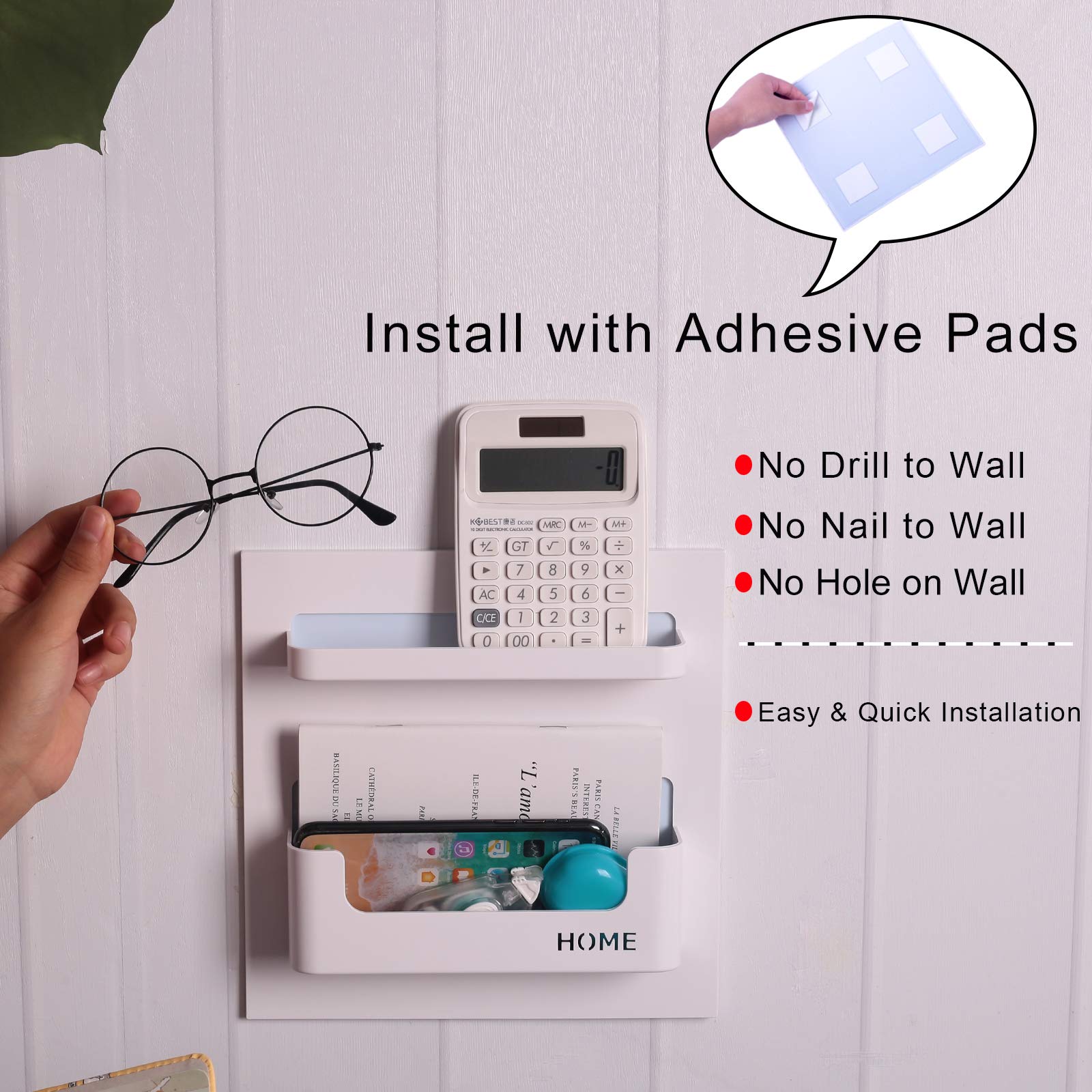 Bright Life Bedside Shelf Bedroom Dorm Room Rack Organizer Storage -Use As Kid Student Wall Shelf To Organize Headphone,Remotes,