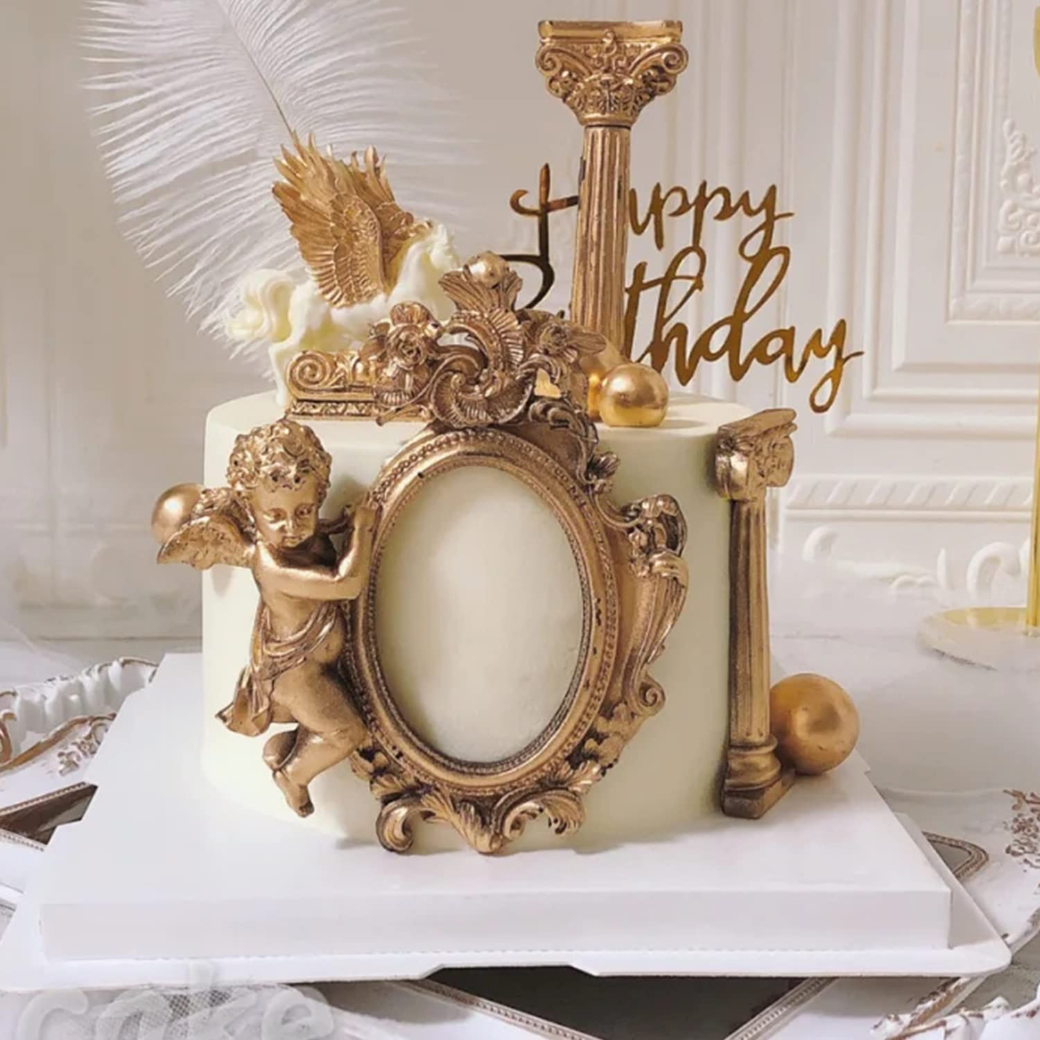 Miyahouse Picture Frames Silicone Mold Photo Frame Fondant Mold Baroque Style Frame Molds For Cupcake Topper Cake Decoration Cho