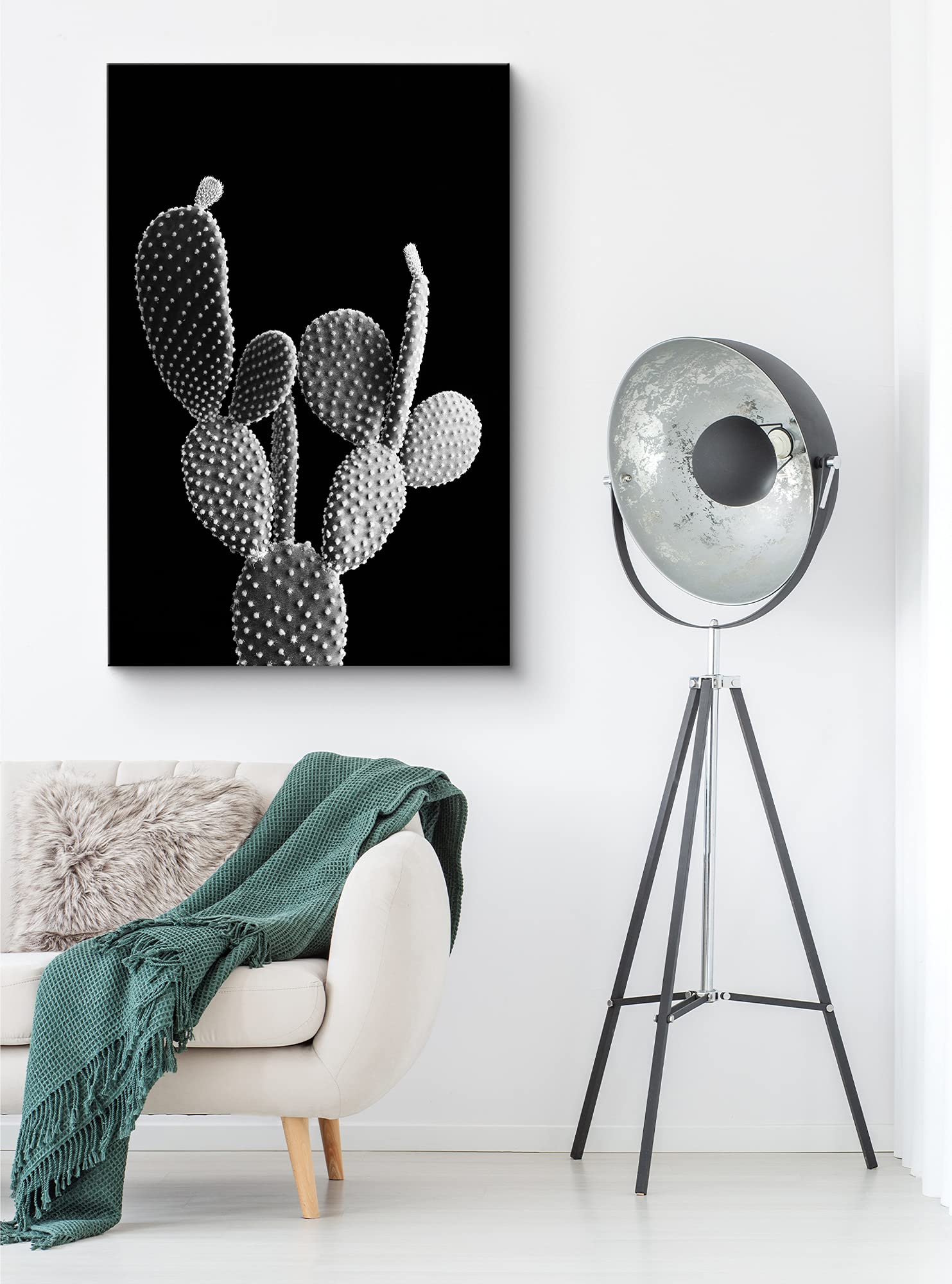 Nwt Canvas Print Wall Art Prickly Pear Cactus With Flowering Buds Floral Plants Photography Modern Art Southwest Closeup Dramati