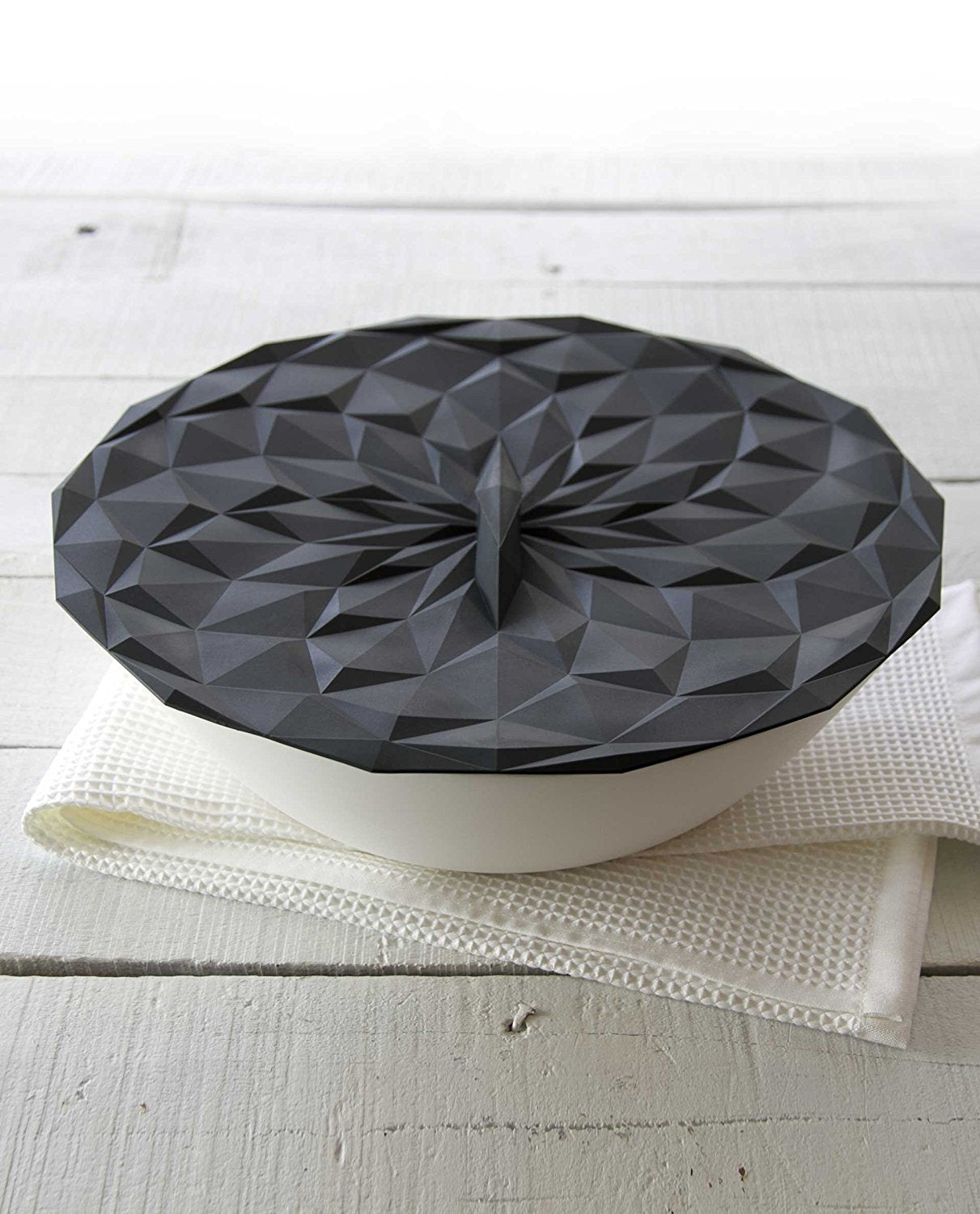 GIR Silicone Round Suction Lids - Heat Resistant Microwave Cover - 12.5" Black - Oven, Fridge, Freezer Safe