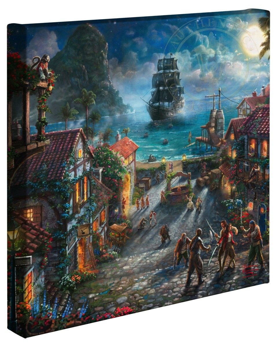 Thomas Kinkade 14 X 14 Gallery Wrapped Canvas Pirates Of The Caribbean