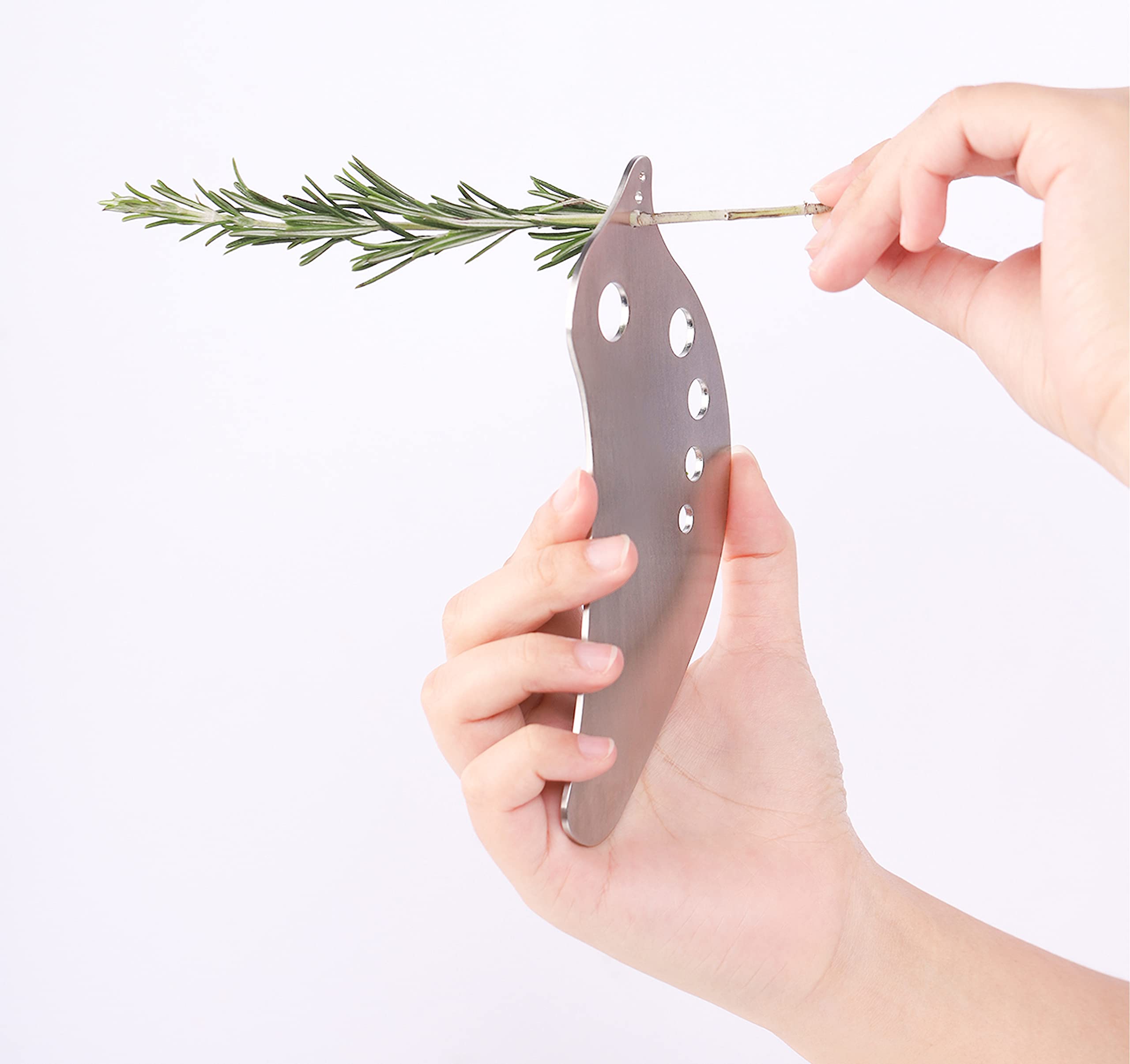 Stainless Steel Herb Stripper For Kale, Chard, Collard Greens - Multi-Function Leaf Remover, Looseleaf Stem Removal Kitchen Gadg