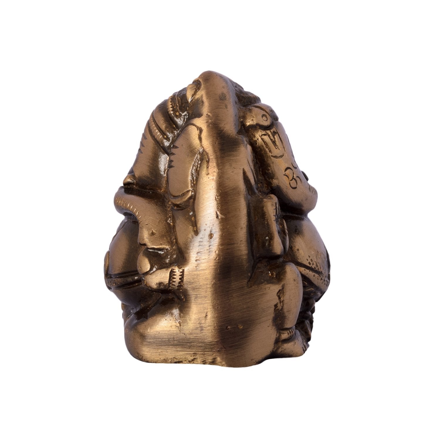 Ecraftindia Antique Finish Two Faced Lord Ganesha Brass Showpiece (5 Cm X 4 Cm X 6, Brown And Golden)