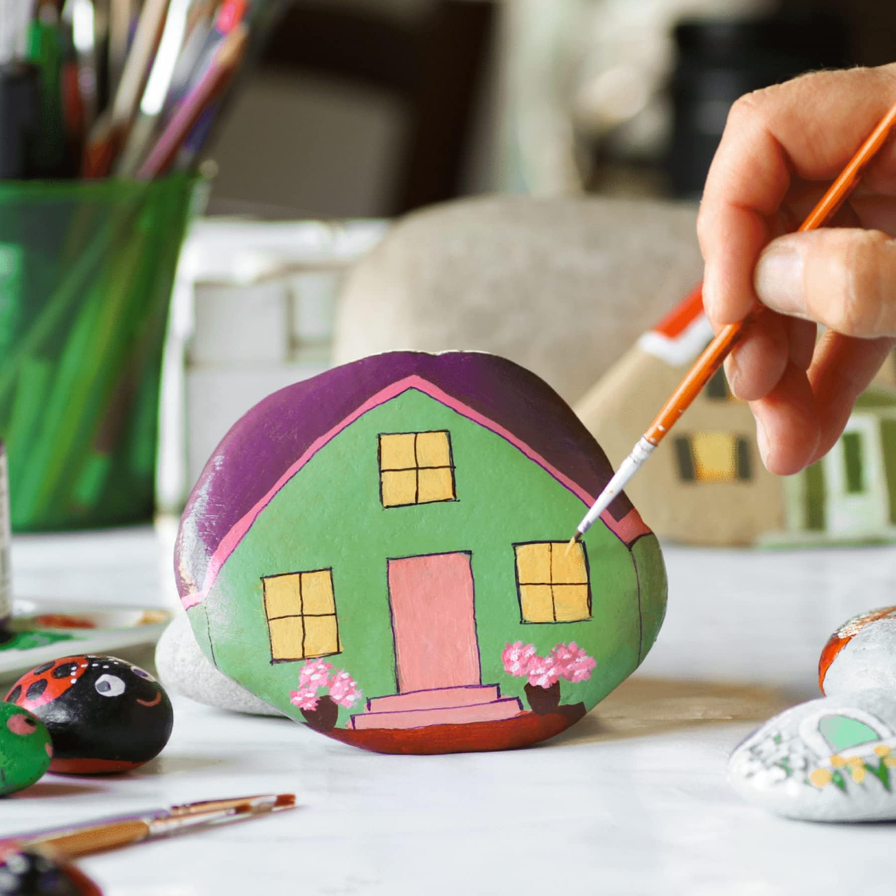 River Rocks for Painting 90 Pcs Large 2-3 Inch Flat Smooth Painting Stones Craft Rock to Paint for Kids Crafts Painting Bulk