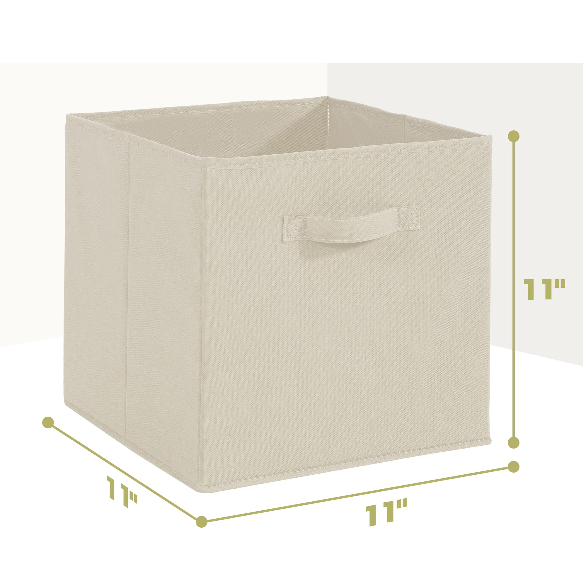 Storageideas 11X11 Storage Bins, Set Of 10 Storage Cubes, Collapsible Cube Storage Bins, Fabric Closet Organizers With Handles F