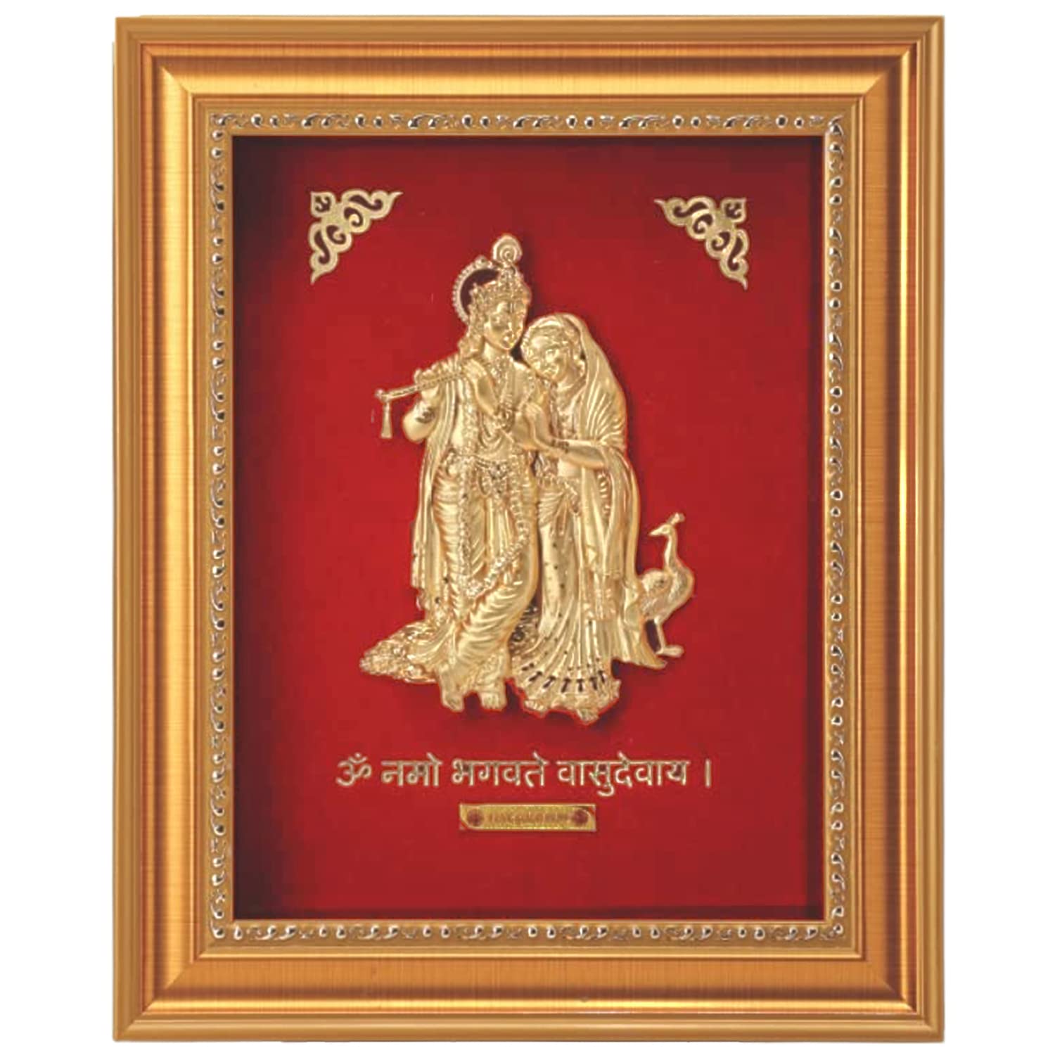 Pk & Pk Jewellers 24Kt Gold Plated Radha Krishna Golden Frame Showpiece For Home Dcor,Decorative Items For Room Decoration Items