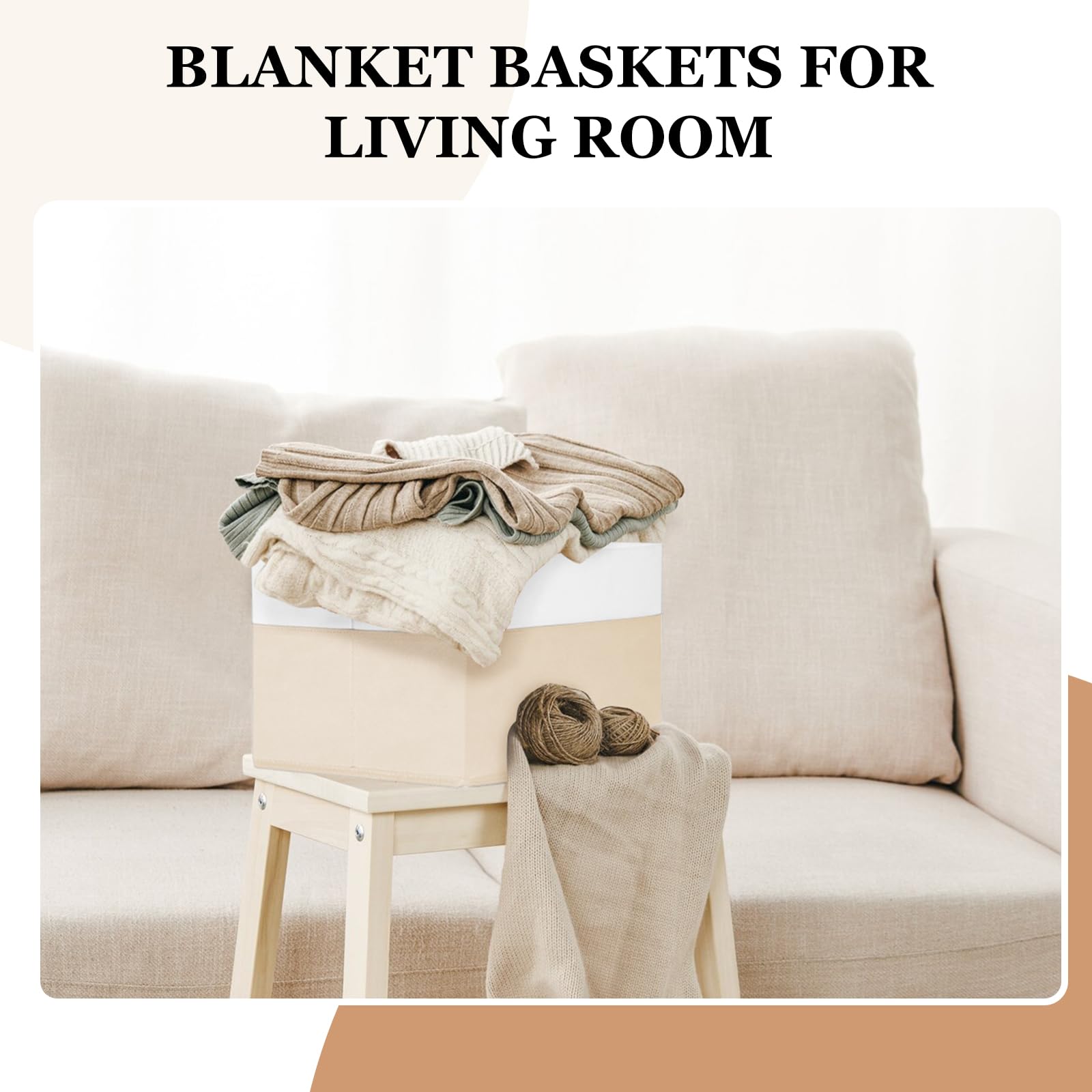 Criusia 8 Pack Large Storage Basket, Fabric Blanket Basket Living Room, Toy Organizers And Storage With Handles For Kids, Laundr