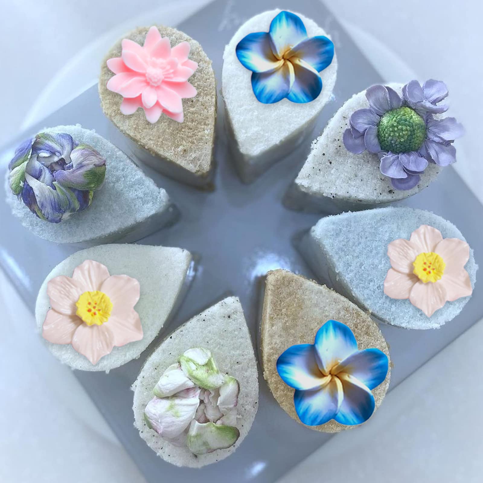 Flowers Silicone Chocolate Molds 4 Pcs Sunflower Fondant Silicone Molds Chrysanthemum Orchid Grass Mould For Cake Decoration Can