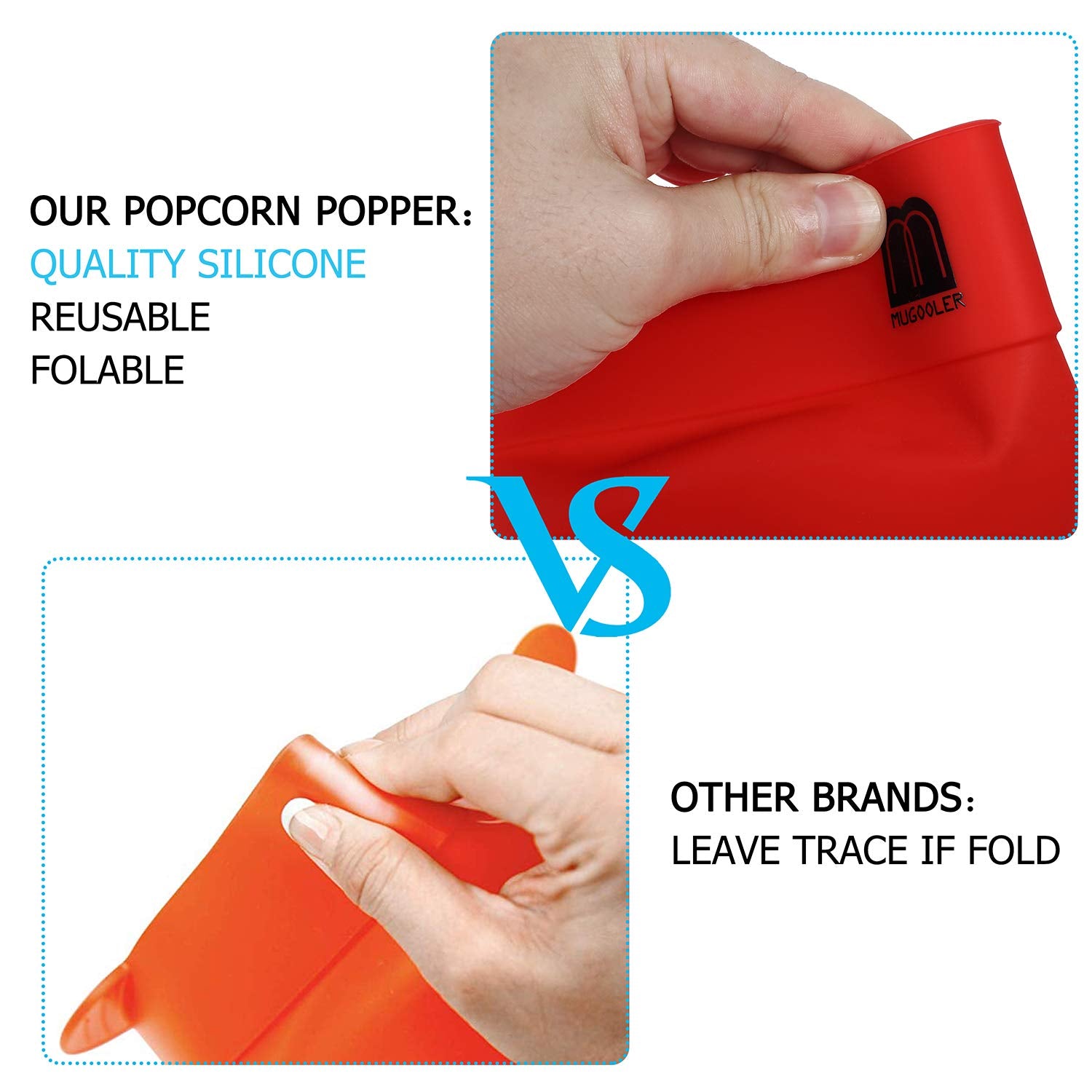 Mmugooler Original Microwave Popcorn Popper Silicone Popcorn Maker, Collapsible Bowl With Lid, Without Bpa And Dishwasher Safe,