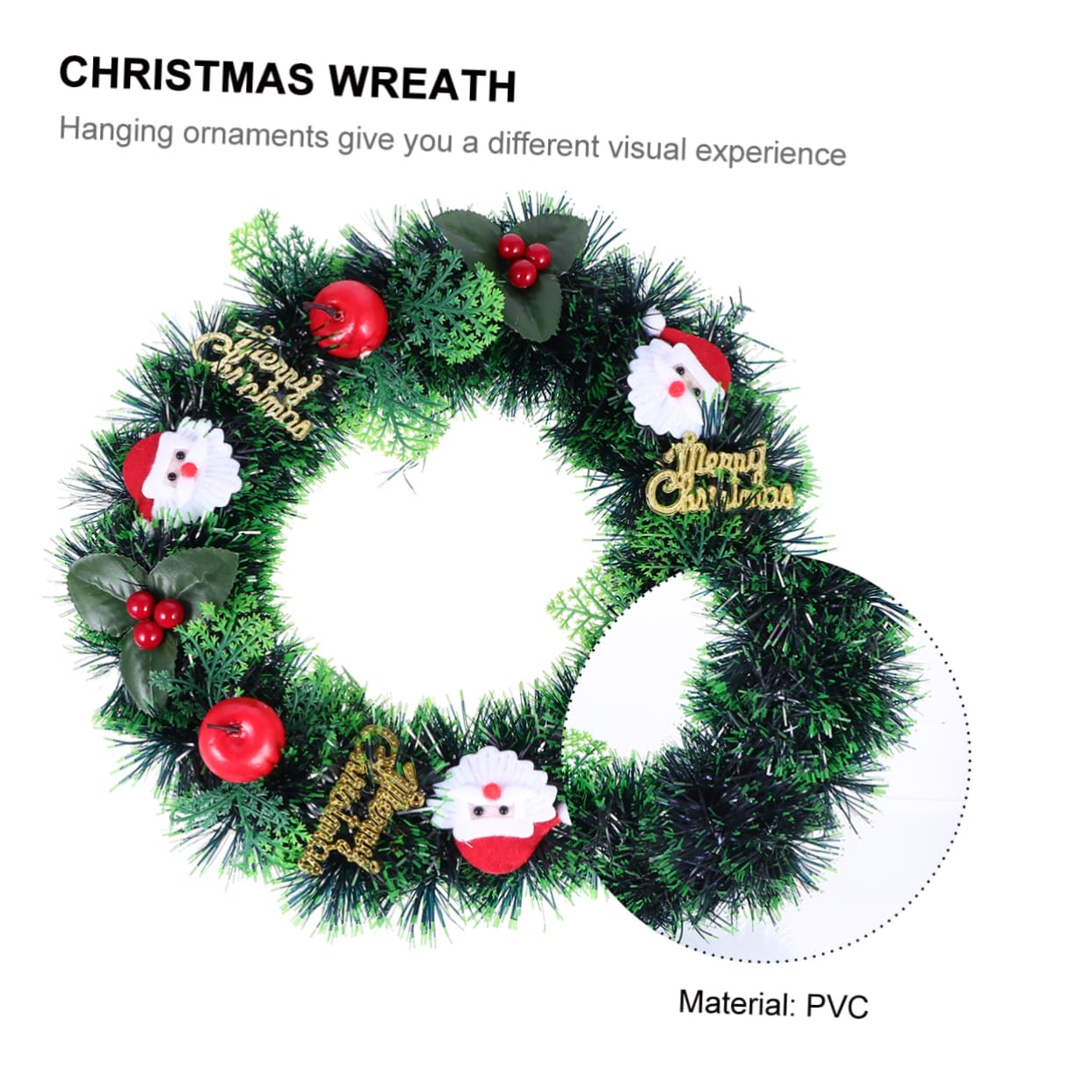 Beatifufu 1pc Christmas Wreath Garland Snowman Pine Cones Festive Door Hanging for Holiday Decor Lightweight for Weddings Partie