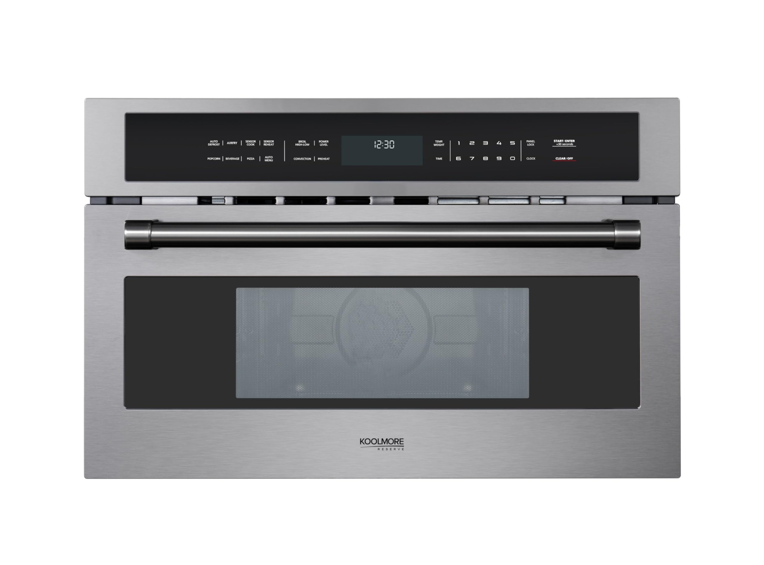 KoolMore Reserve 30 in. 1.6 cu. ft. Built-in Convection Microwave Oven with Air Fryer, 10 Power Levels, Sensor Cooking, Bake, Ro