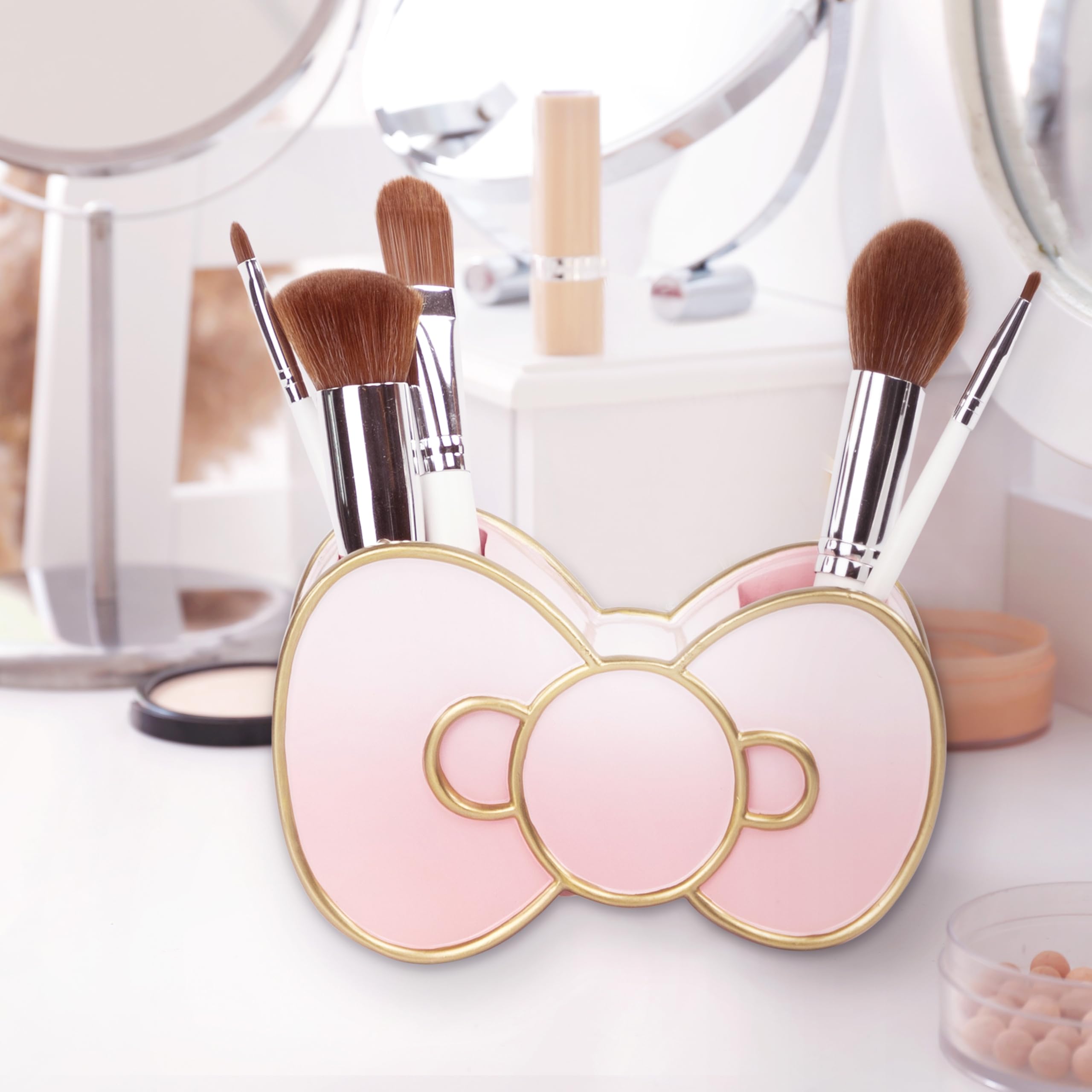 Jay Franco Hello Kitty Bow Toothbrush Holder - Pink Resin Pencil Holder - Bathroom Storage