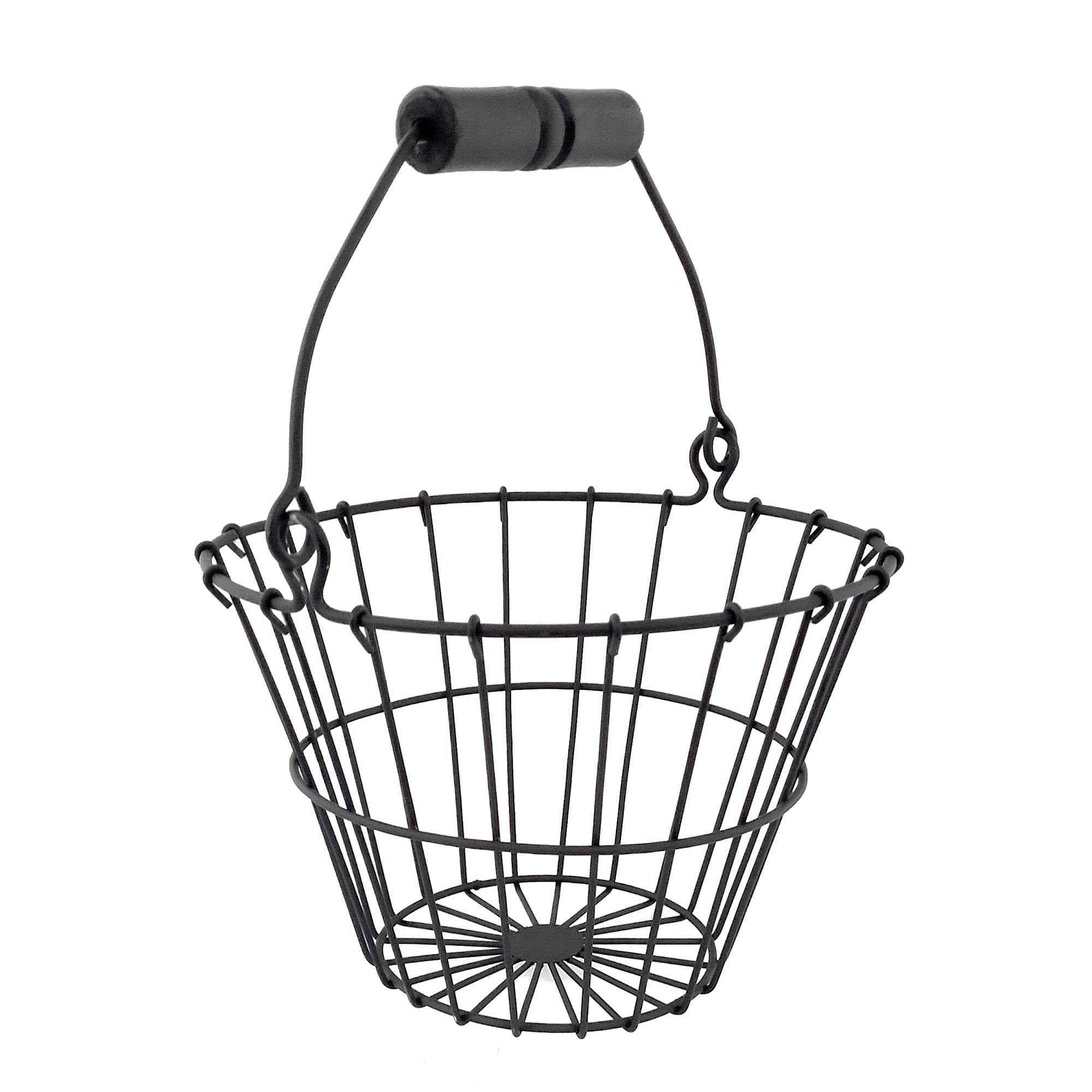 Cwi Gifts 6-Inch Wire Egg Basket, Small, Black