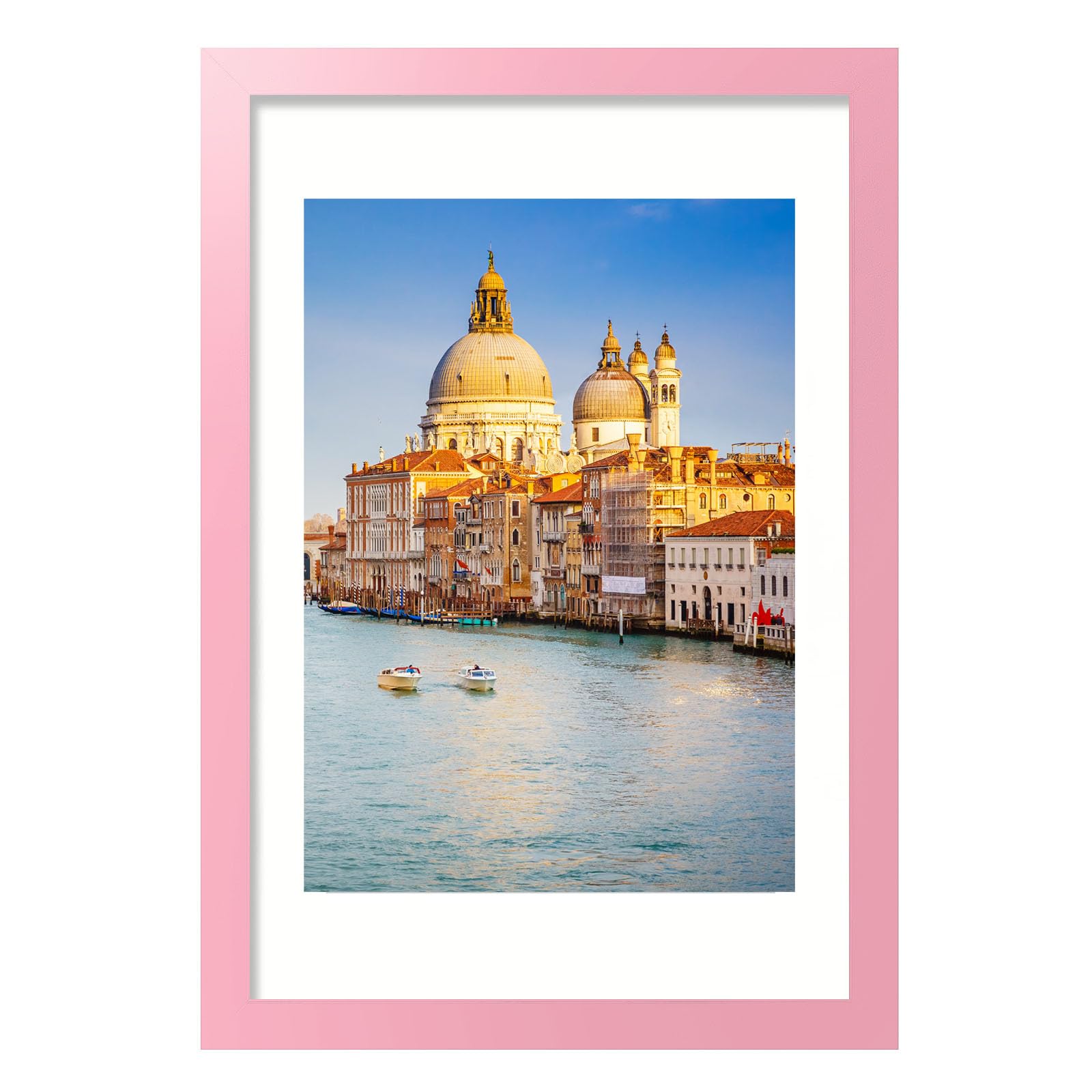 wyooxoo 12x18 Picture Frame Made of Solid Wood Light Pink Photo Frames Display Pictures 11x14 with Mat or 12x18 Without Mat Colo