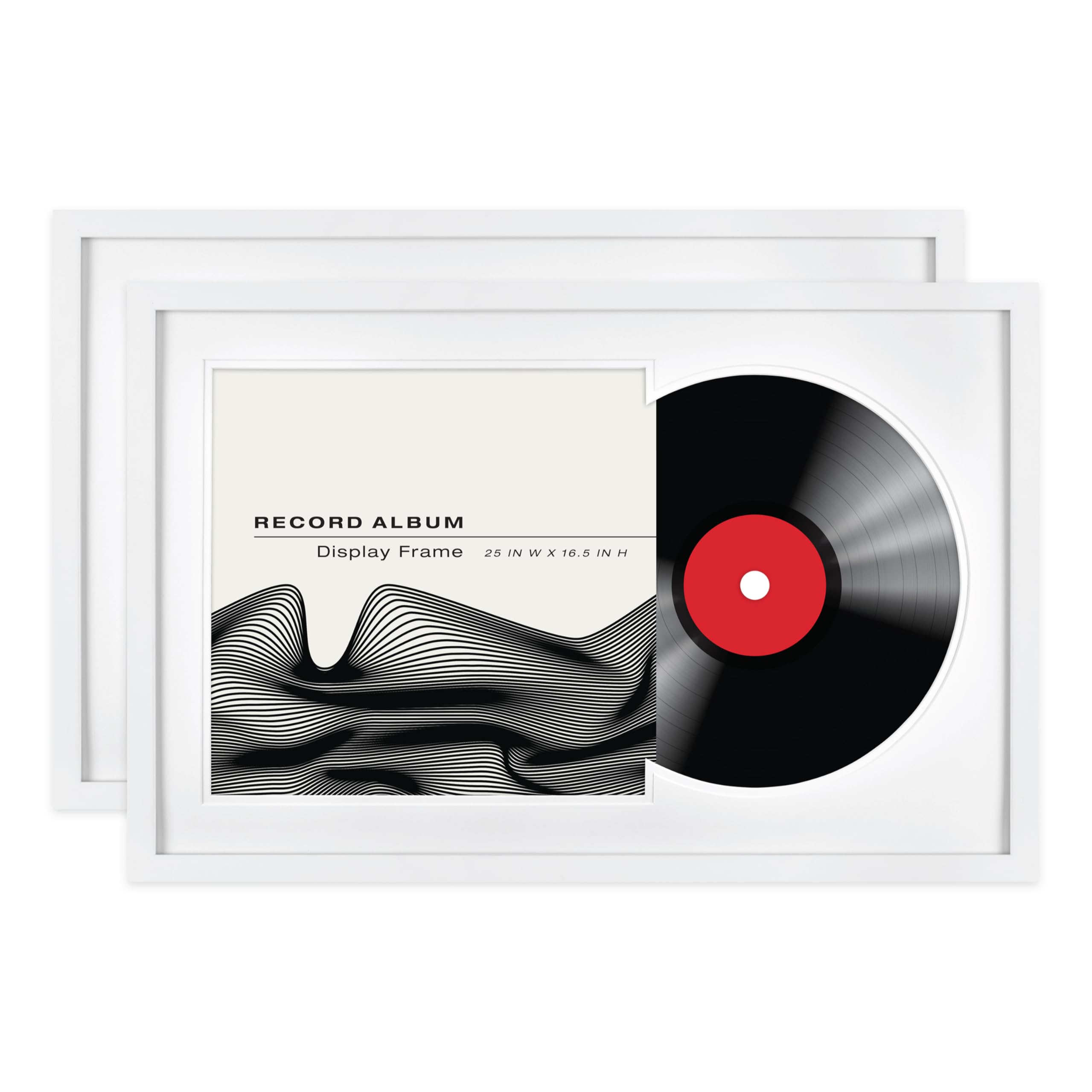 MCS 16.5x25 White Record Album Frame, Vertical & Horizontal Wall Hanging Picture Frame for Photes & Art Prints (2-Pack)