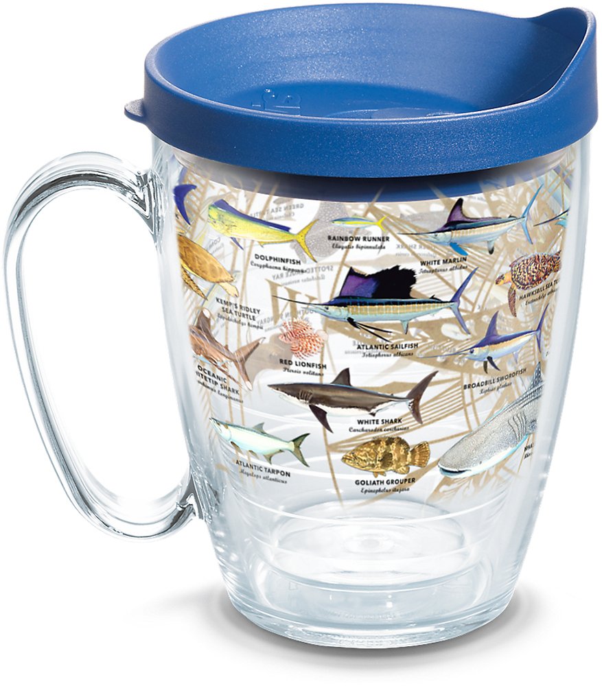 Tervis Guy Harvey Charts Made In Usa Double Walled Insulated Tumbler Travel Cup Keeps Drinks Cold & Hot, 16Oz Mug, Classic