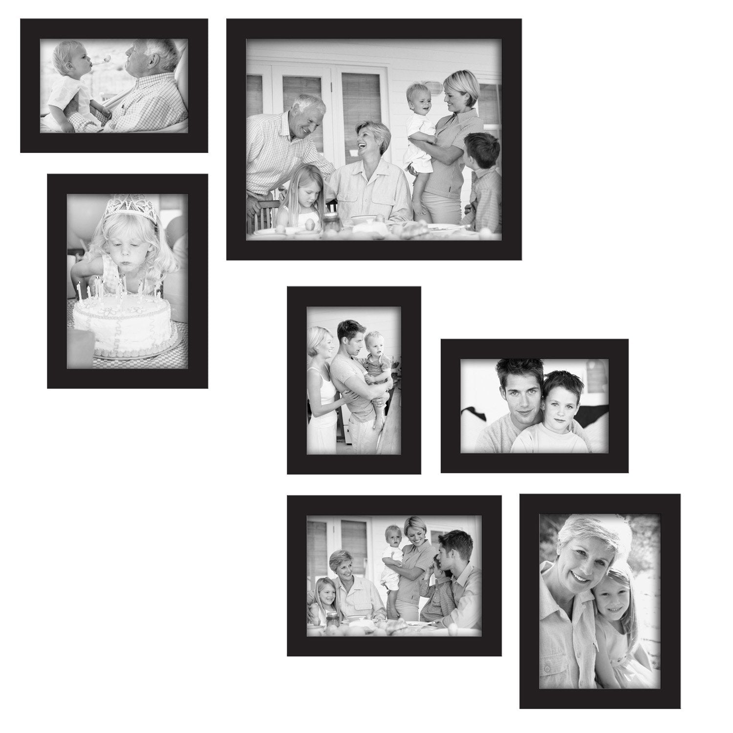 MCS 7-Piece Gallery Frame Set, Black (49709)