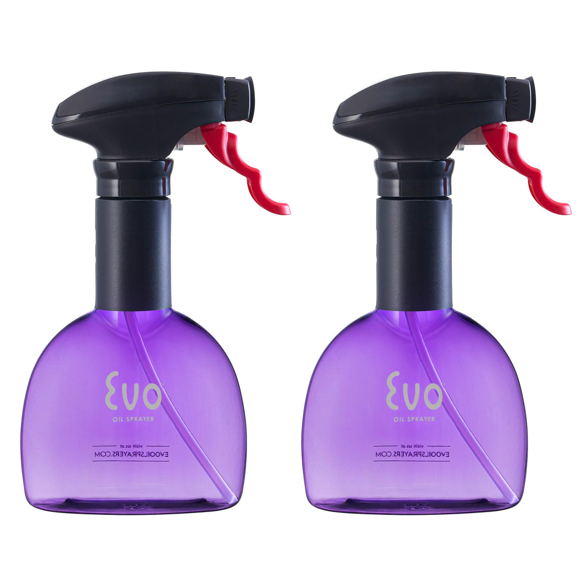 Evo Oil Sprayer Minis, Non-Aerosol For Olive, Cooking Oils, And Vinegars, Purple, 8-Ounce Capacity, Set Of 2