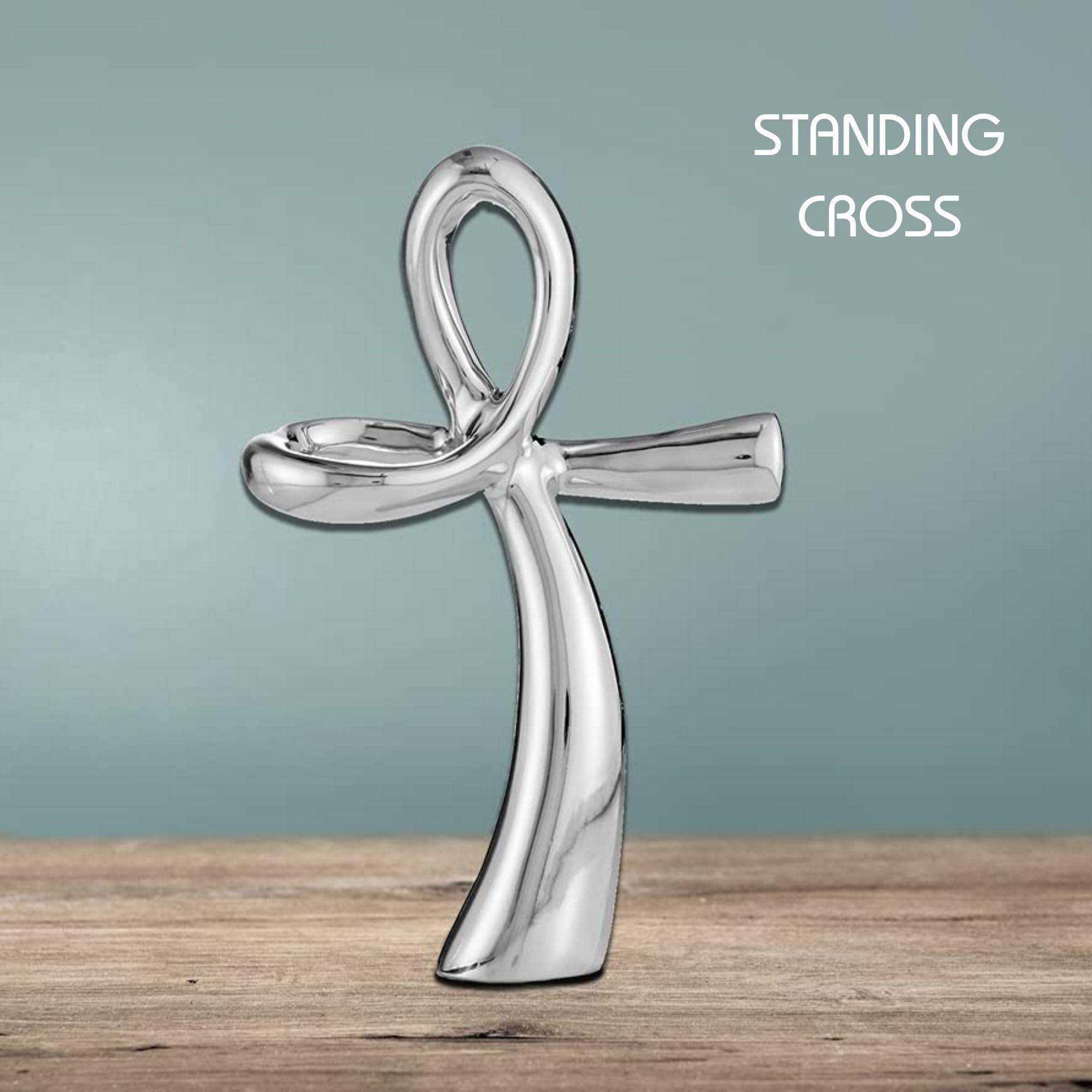 Namb   Sculptural Standing Cross - Religious Holiday Decoration, Spiritual Accent for Mantels, Tables, or Shelves, Collectible N