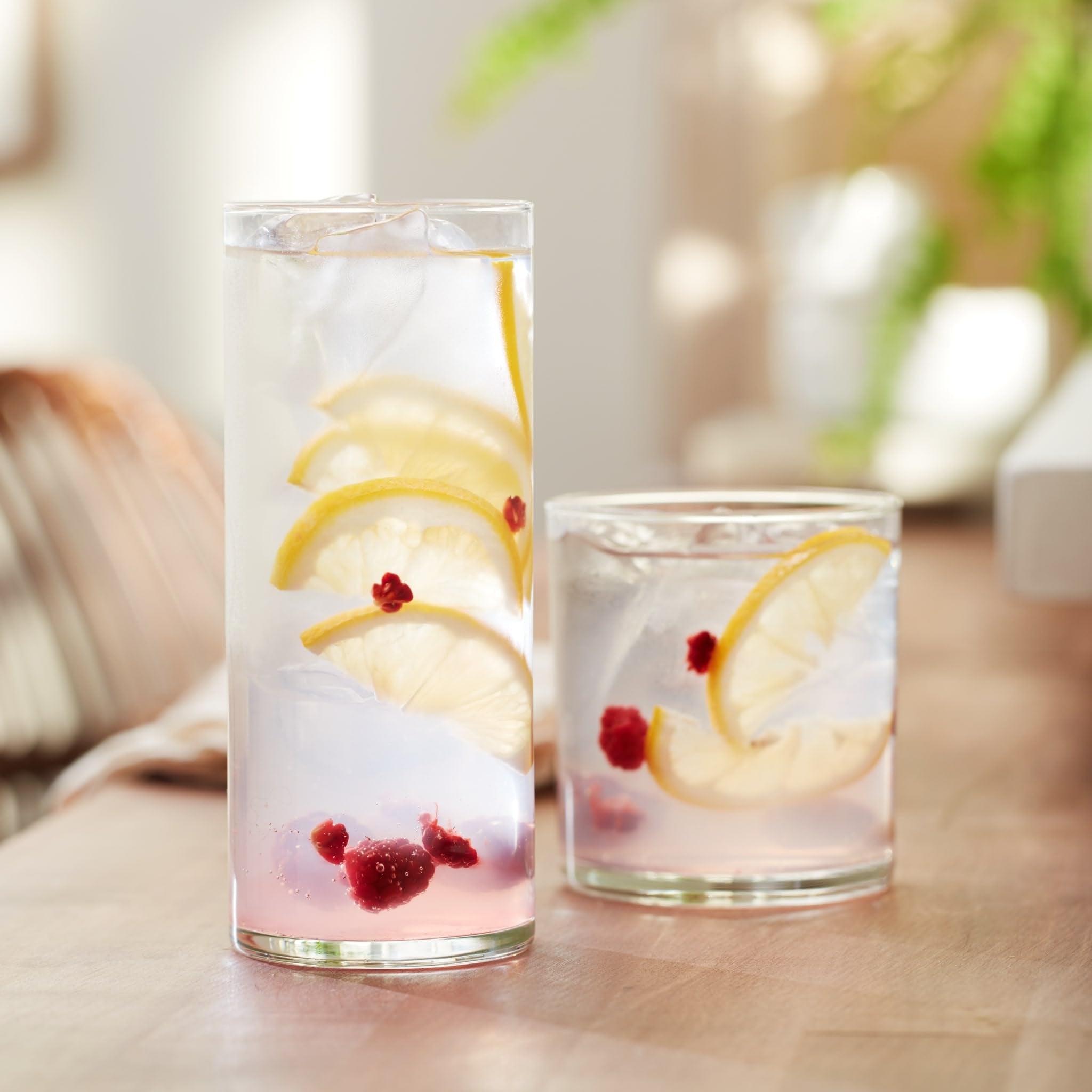 Libbey Miles Tumbler And Rocks Bar Glass Set, Clear, Sleek All-Purpose 16 Piece Glassware Set, Elegant Dishwasher Safe Dining Gl