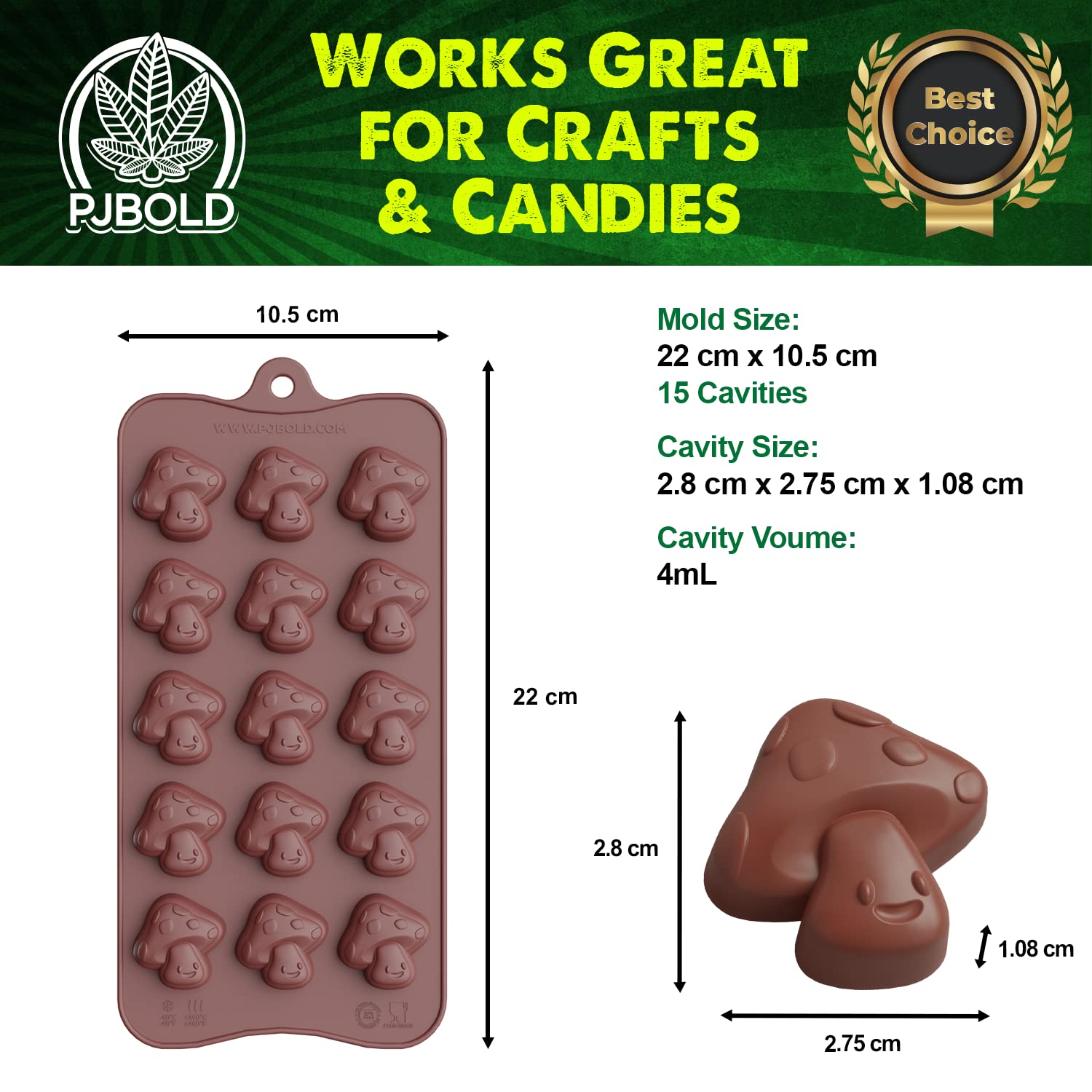 Mushroom Candy Mold, 2 Pack