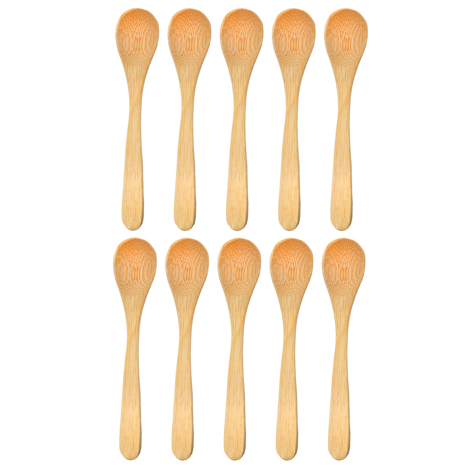 Bamboo Tiny Spoon/Mini Wooden Spoons For Salt And Spices, 10Pcs Carbonized Brown 3.5''