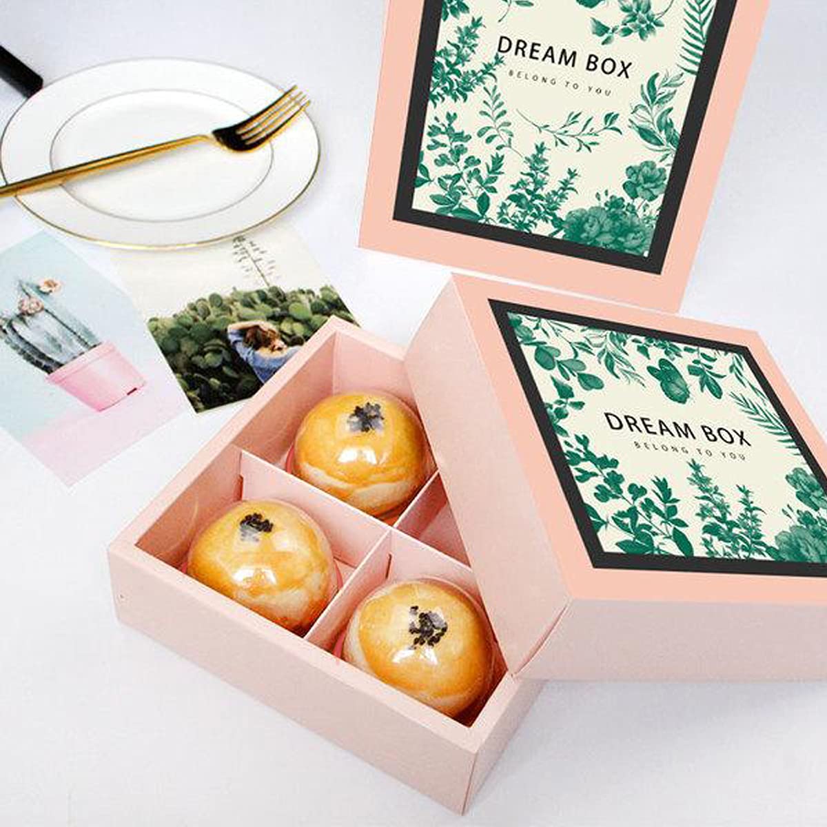 Pralb 100 Set 2.75X2.75X2 Inch Clear Plastic Mini Cupcake Boxes Muffin Pod Dome Muffin Single Container Box Wedding Birthday Gif