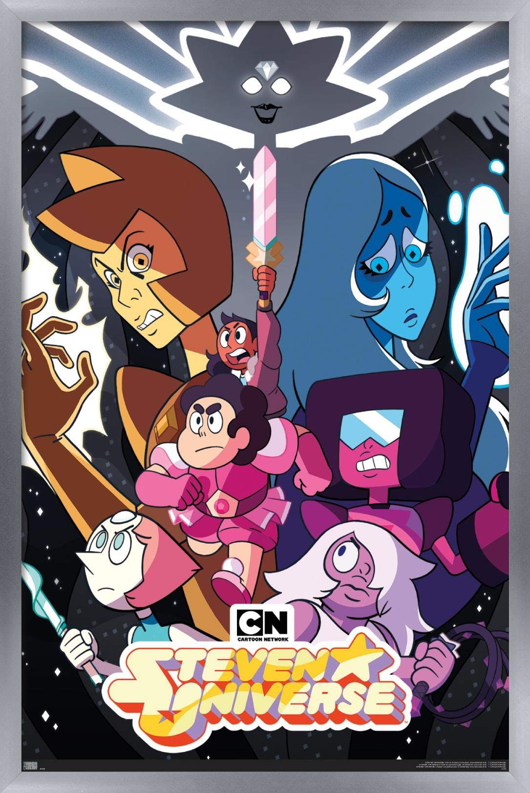 Trends International Steven Universe - One Sheet Wall Poster, 14.72'' X 22.37'', Silver Framed Version