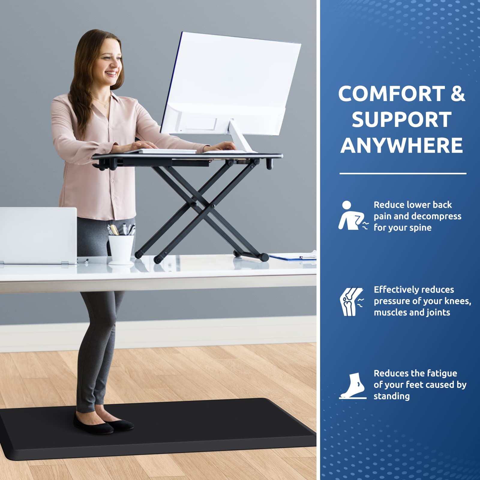 Kitchenclouds Kitchen Mat Cushioned Anti Fatigue Kitchen Rug Non Slip Standing Mat Comfort Floor Mats For Sink Office (17.3''X39