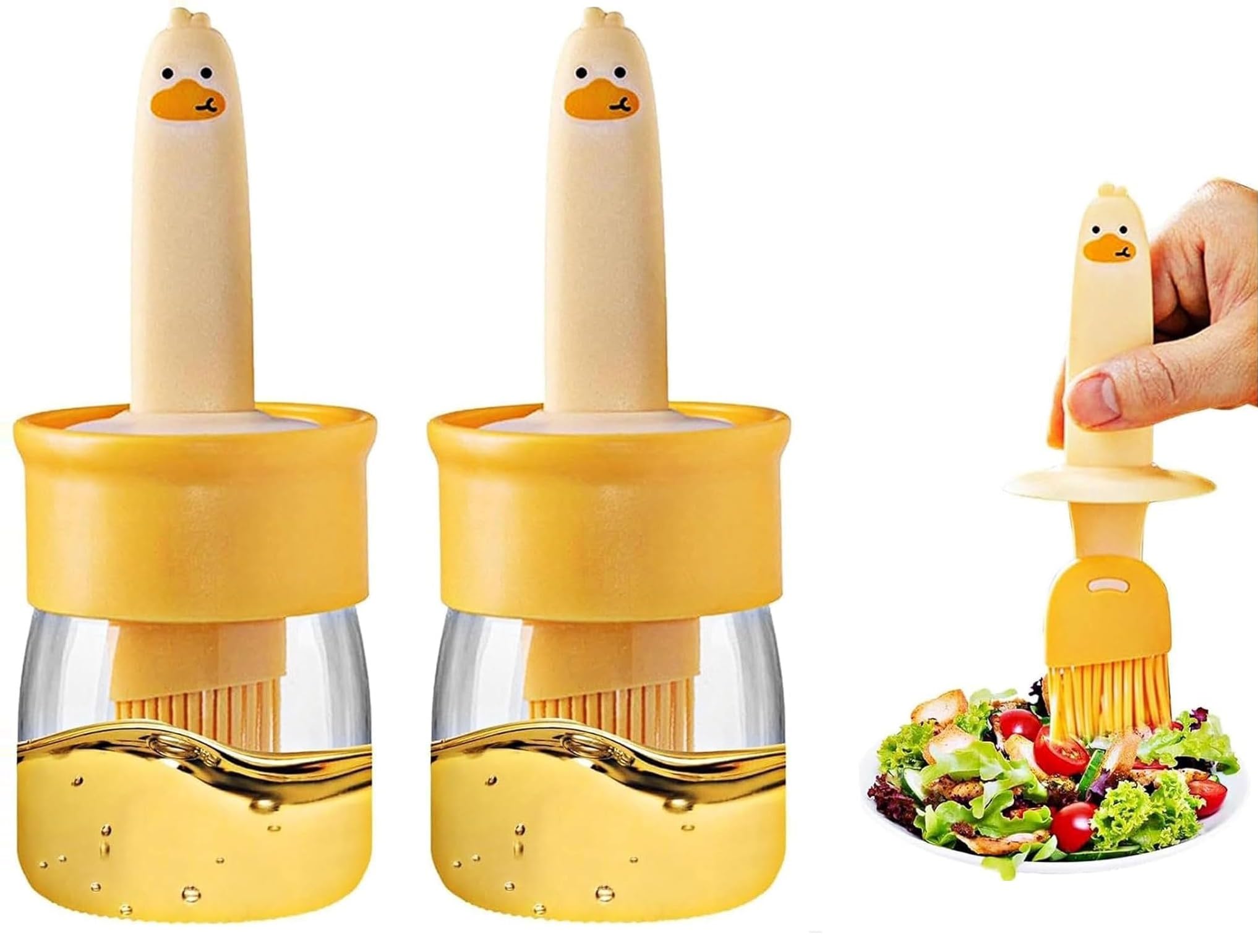2In1 Oil Dispenser Bottle With Silicone Basting Brush | Leakproof Oil Container With BuiltIn Brush For Cooking, Bbq, Baking, 