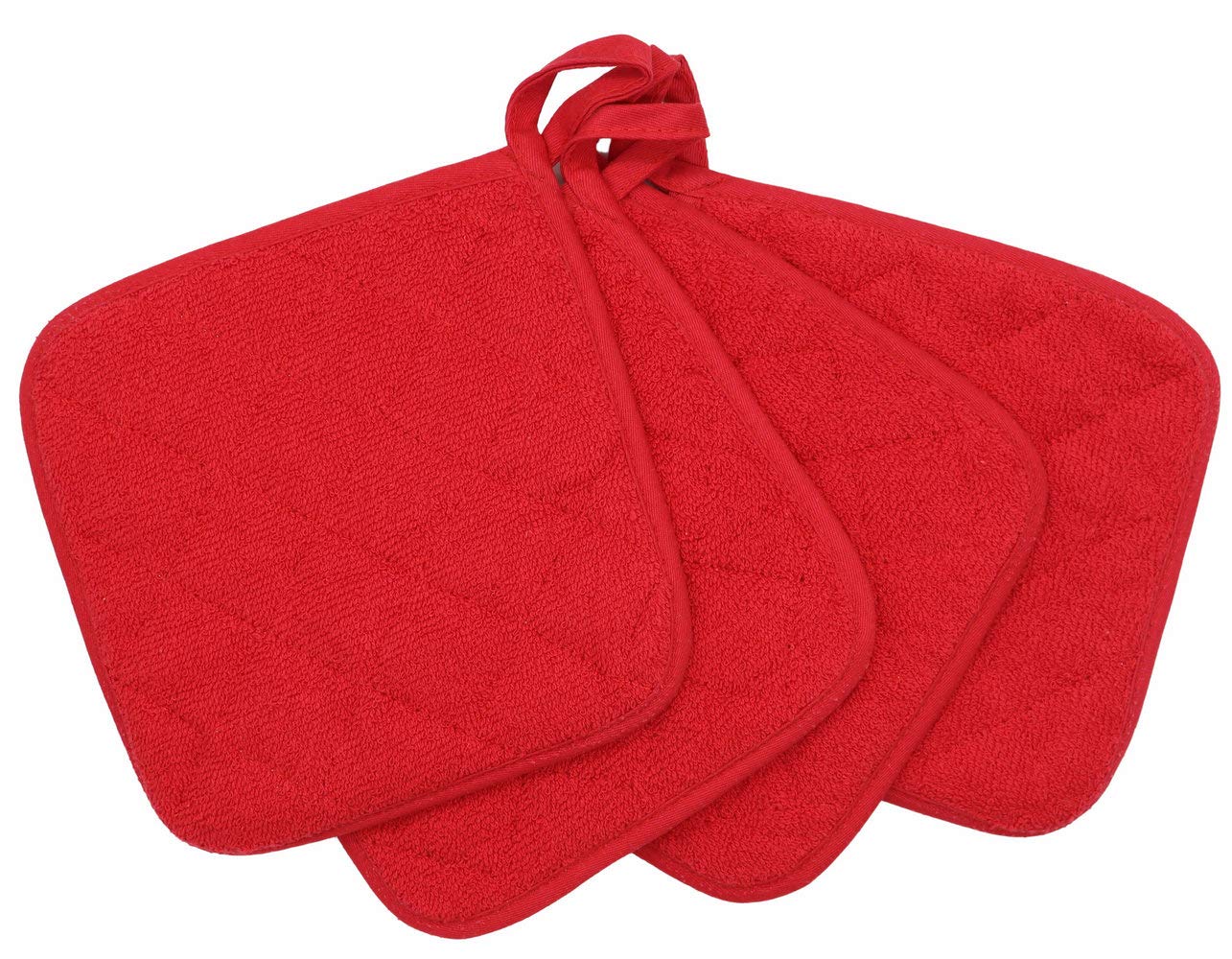 Cotton Pot Holders Cotton Made Machine Washable Heat Resistant Everyday Kitchen Basic Terry Pot Holder, Hot Pads, Trivet For Coo