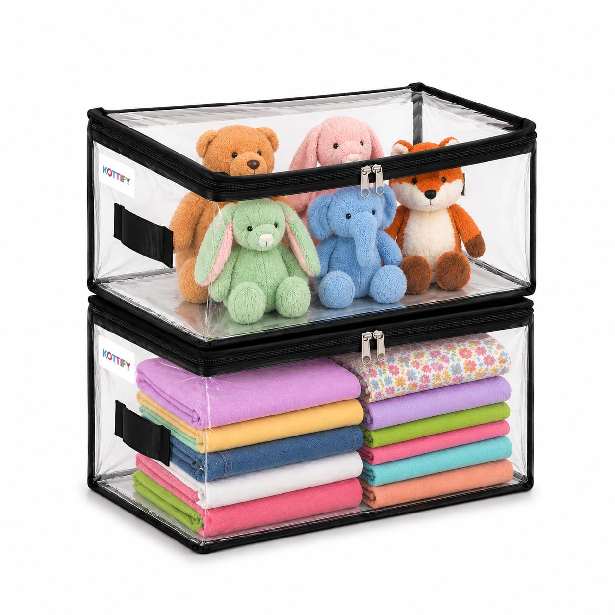Kottify Transparent Storage Bag For Clothes | Pvc Wardrobe Organizer | Saree Cover With Zipper | Waterproof Clothes Storage Bag 