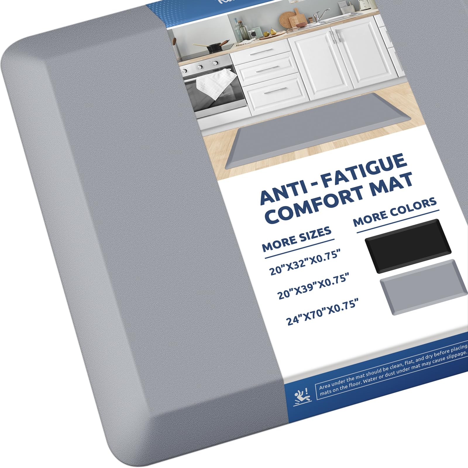 Kitchenclouds Kitchen Mat Cushioned Anti Fatigue Rug 20X39 Waterproof, Non Slip, Standing And Comfort Desk/Floor Mats For Ho