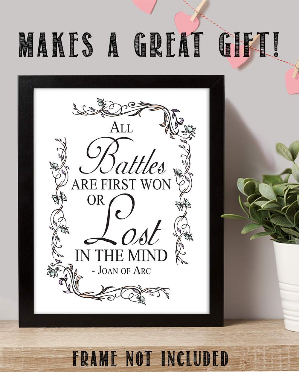 Tj Originals - All Battles Are First Won Or Lost In The Mind Bibe Quote Decor , Joan Of Arc Christian Bible Quote Decor , Bible