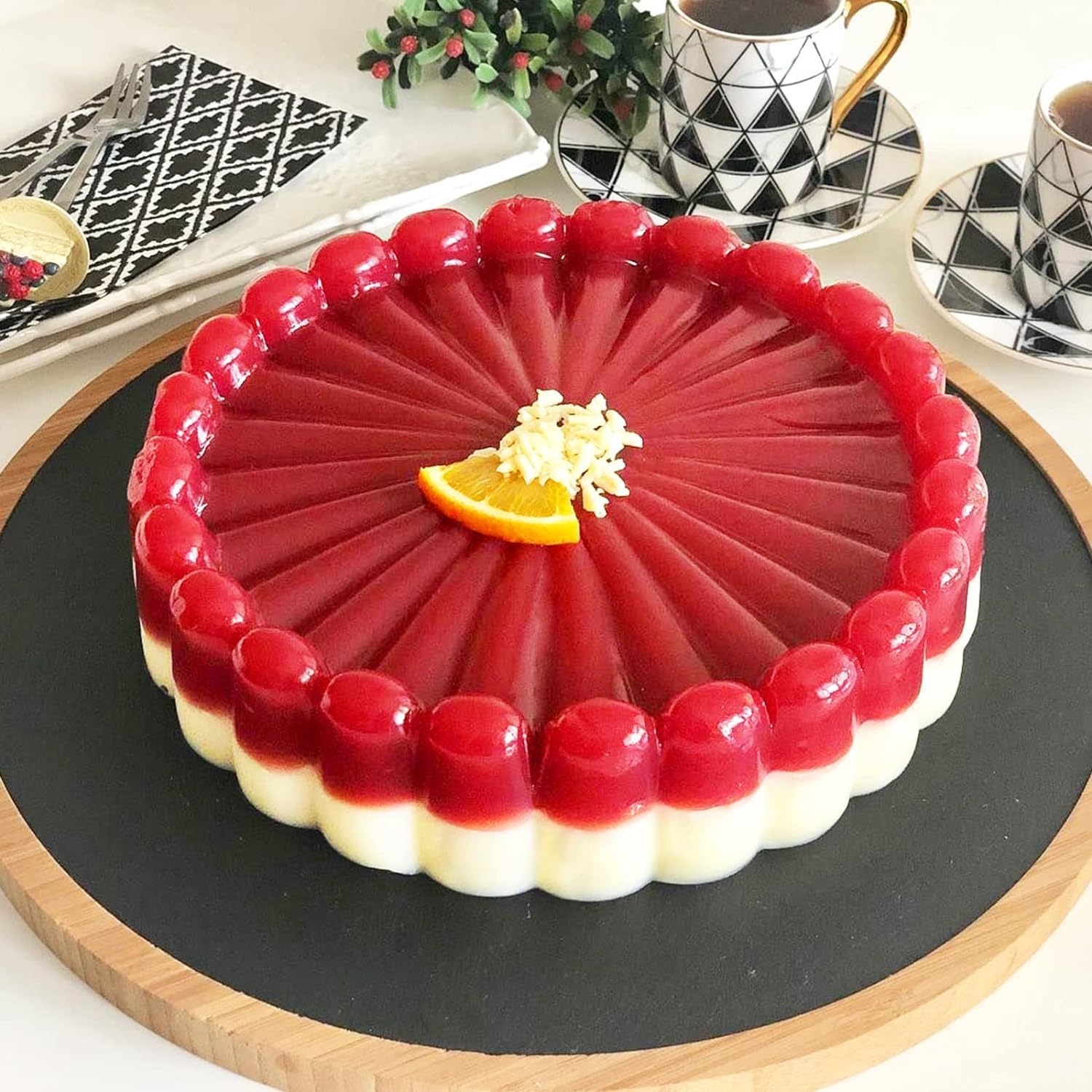 Palksky Charlotte Cake Pan Silicone, Nonstick, 10 Inch Round Cake Molds For Baking