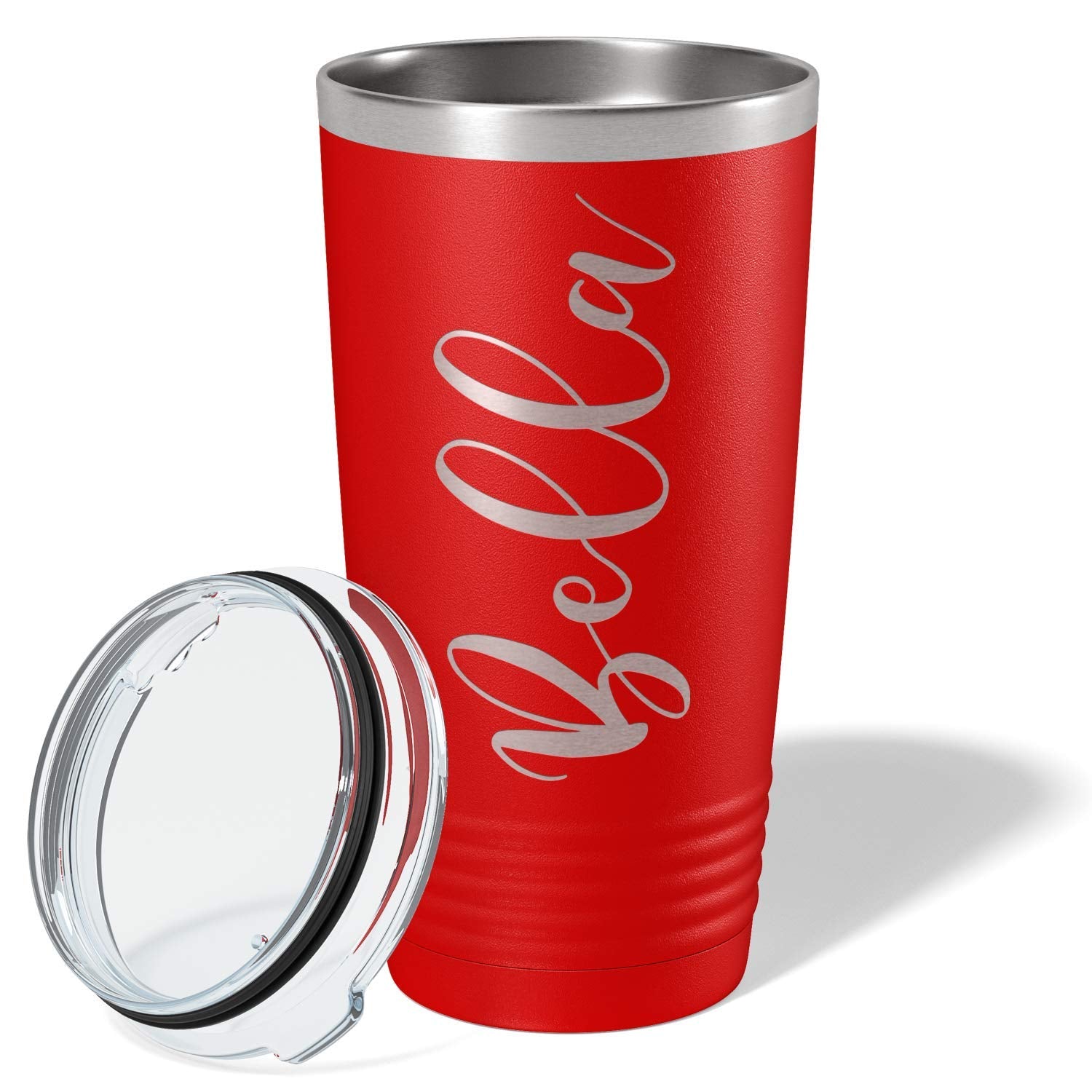 Personalized Tumblers 20 Oz With Lid Your Name Laser Engraved On Red Matte Customized Cup Gift Stainless Steel Vacuum Insulated