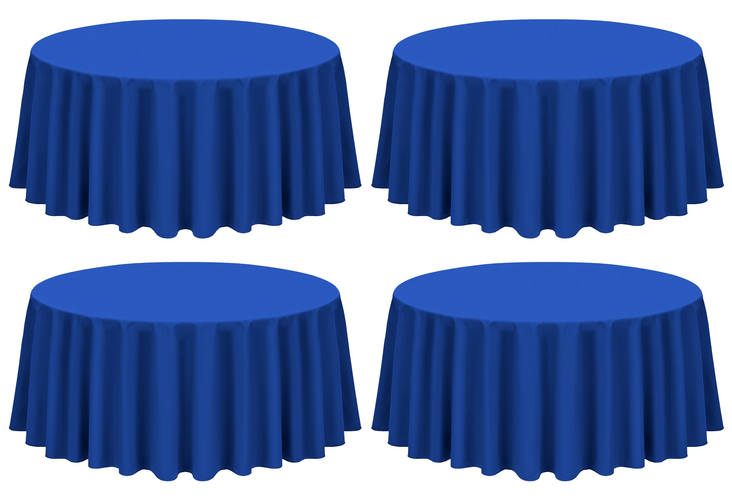 Showgeous 4 Pack Royal Blue Round Tablecloth 120 Inch Polyester Round Table Cloth Royal Blue Tablecloths For Round Tables Washab