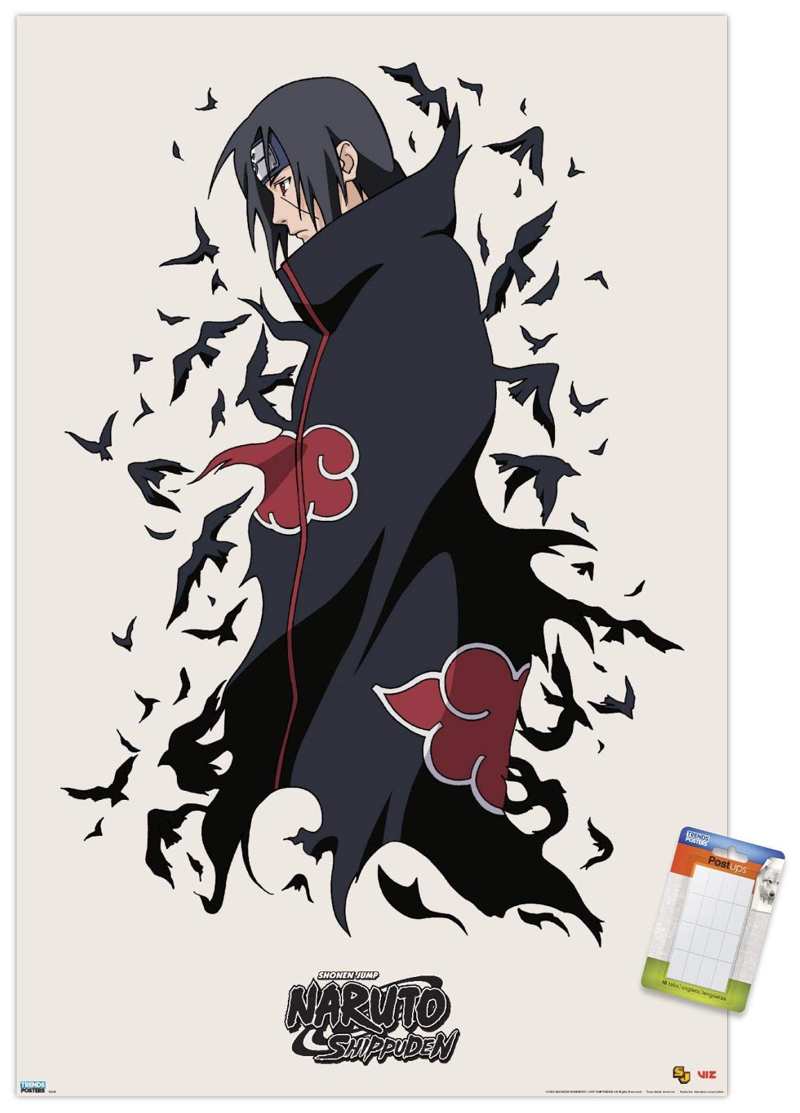 Trends International Naruto Shippuden - Itachi Wall Poster, 22.375'' X 34'', Poster & Mount Bundle