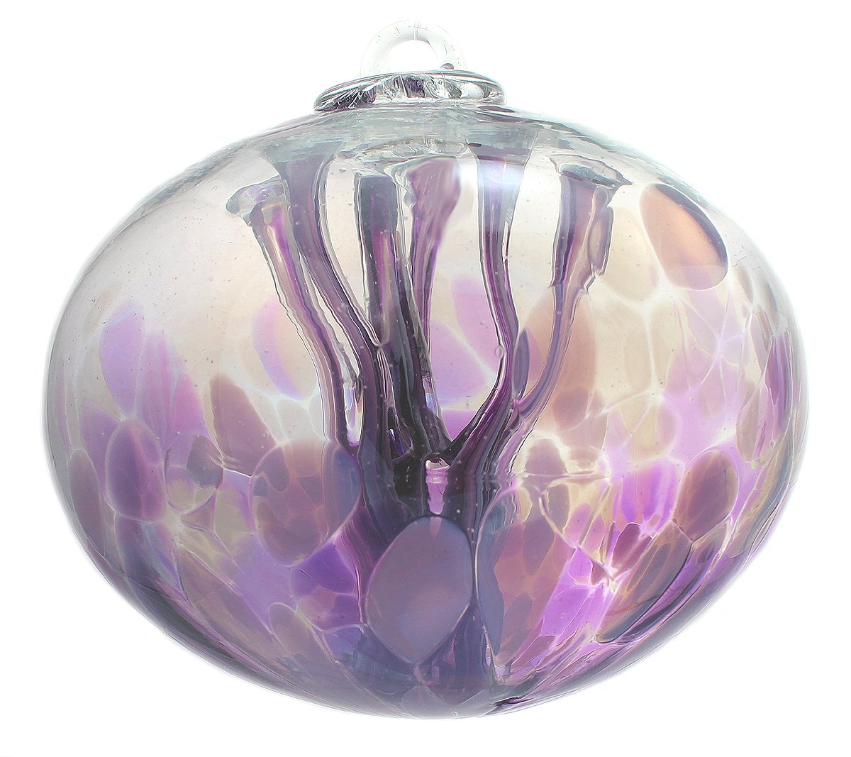 Juju Witch Ball Lavender Iridescent 6 Inch by Iron Art Glass Designs