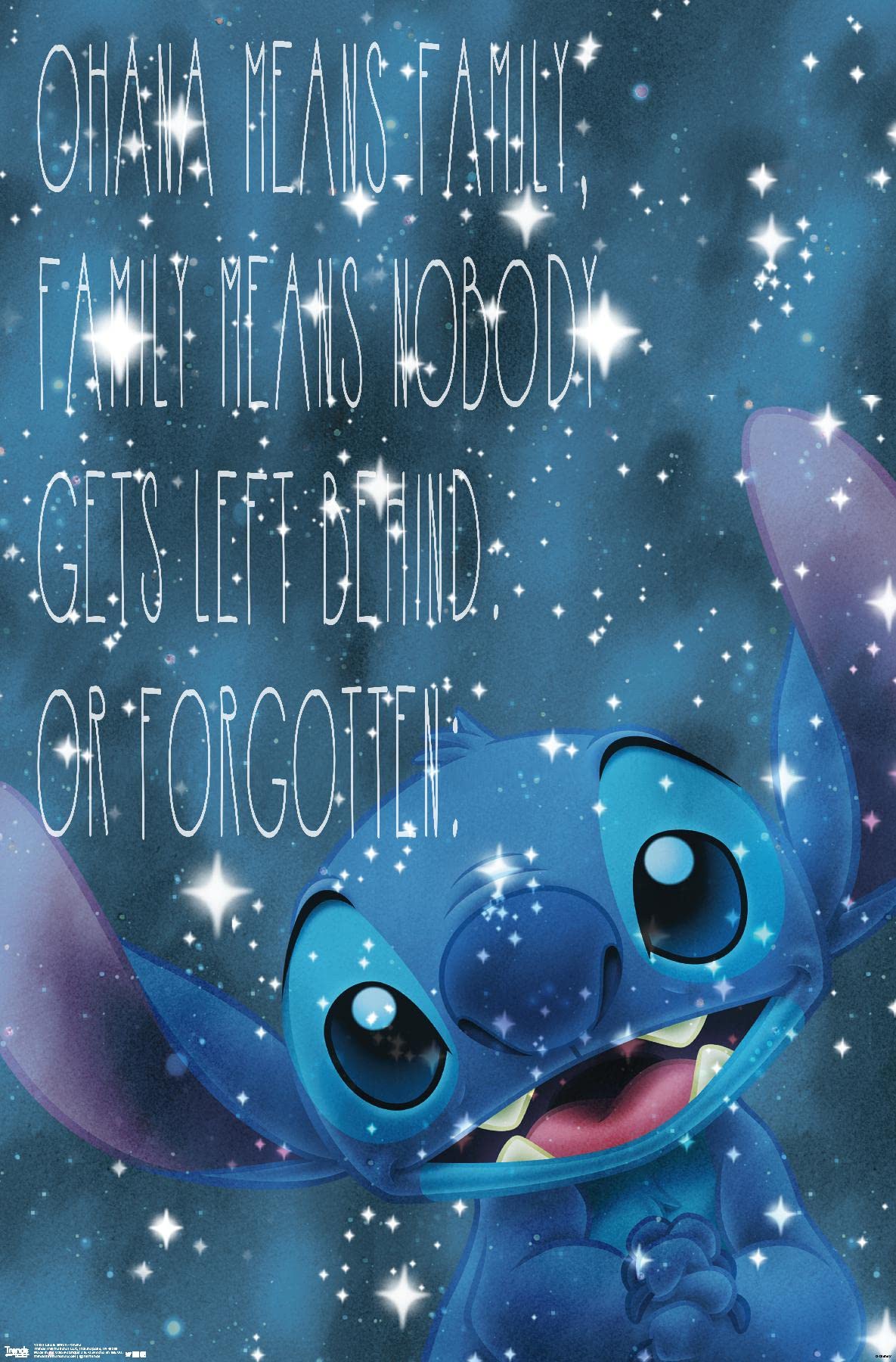 Trends International Disney Lilo And Stitch - Ohana Wall Poster, 22.375'' X 34'', Premium Unframed Version