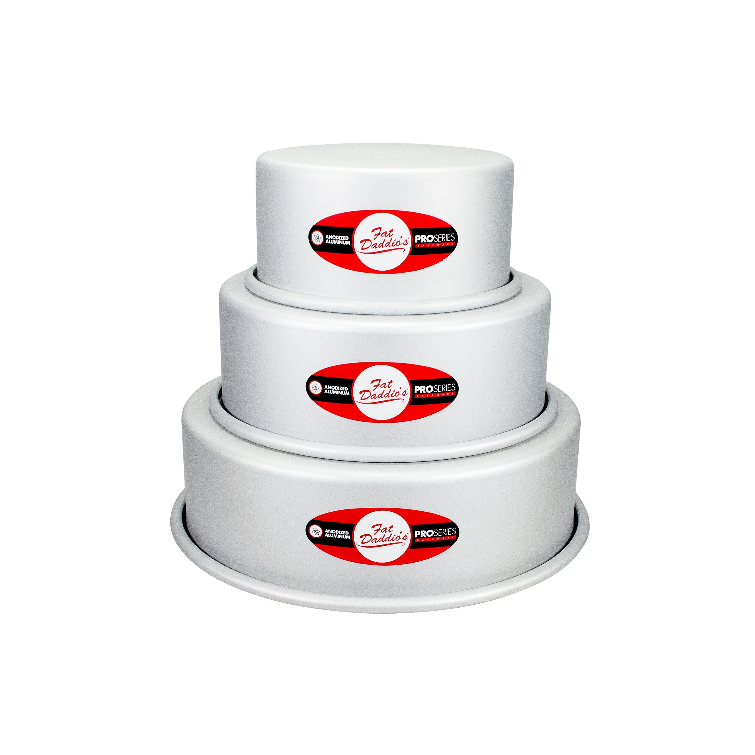 Fat Daddio'S Anodized Aluminum 3-Tiered Round Cake Pan Set