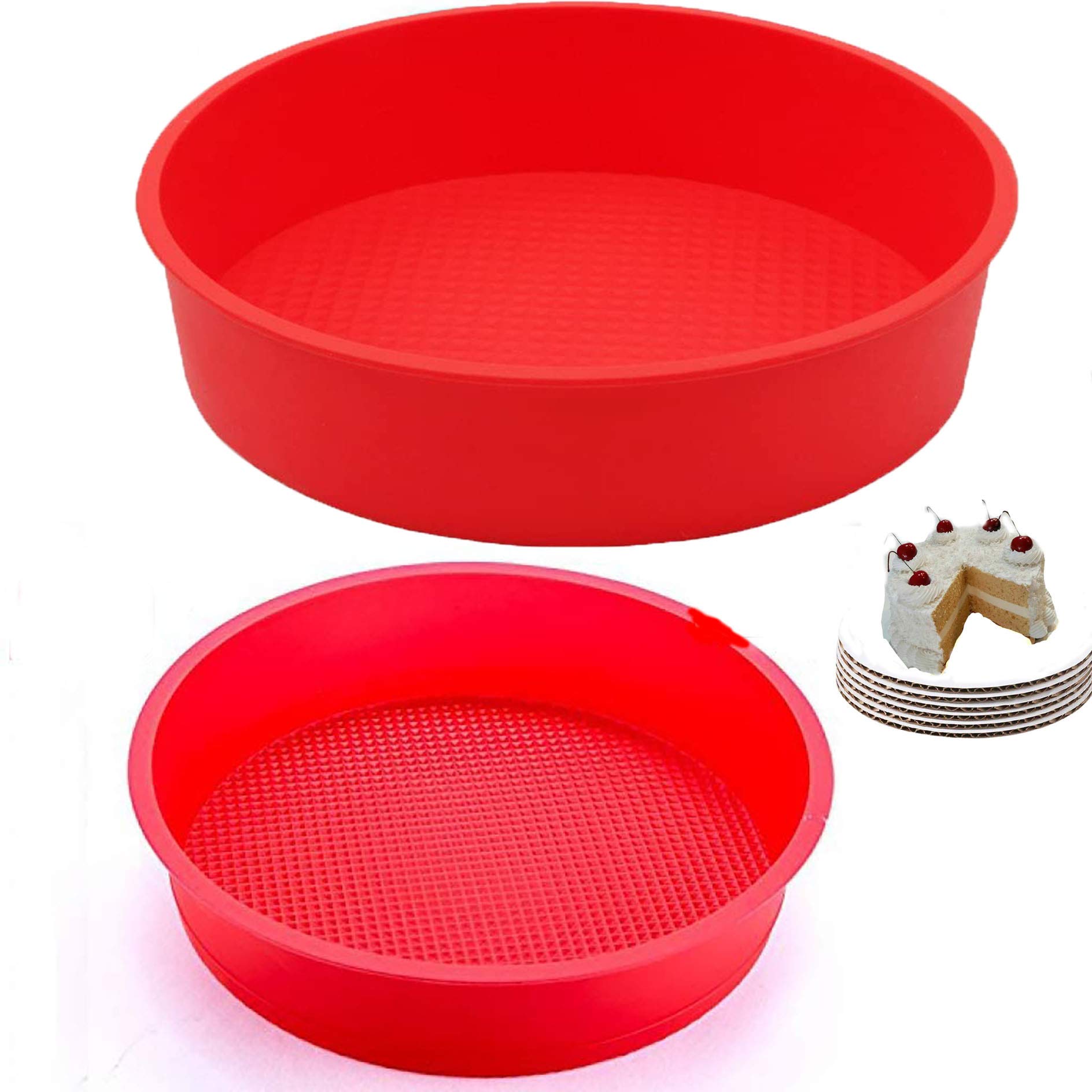 Pizety Set Of 2, Silicone Cake Pan Round 9-Inch Silicone Cake Mold For Baking 9-Inch Round Silicone Cake Pan Silicon Cake Baking