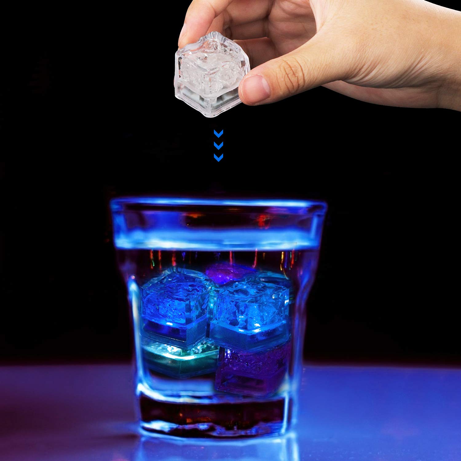 Nonley Light Up Ice Cubes,120 Pack Color Changing Led Ice Cubes For Drinks Glow In The Dark Ice Cubes, Reusable Glowing Flashing